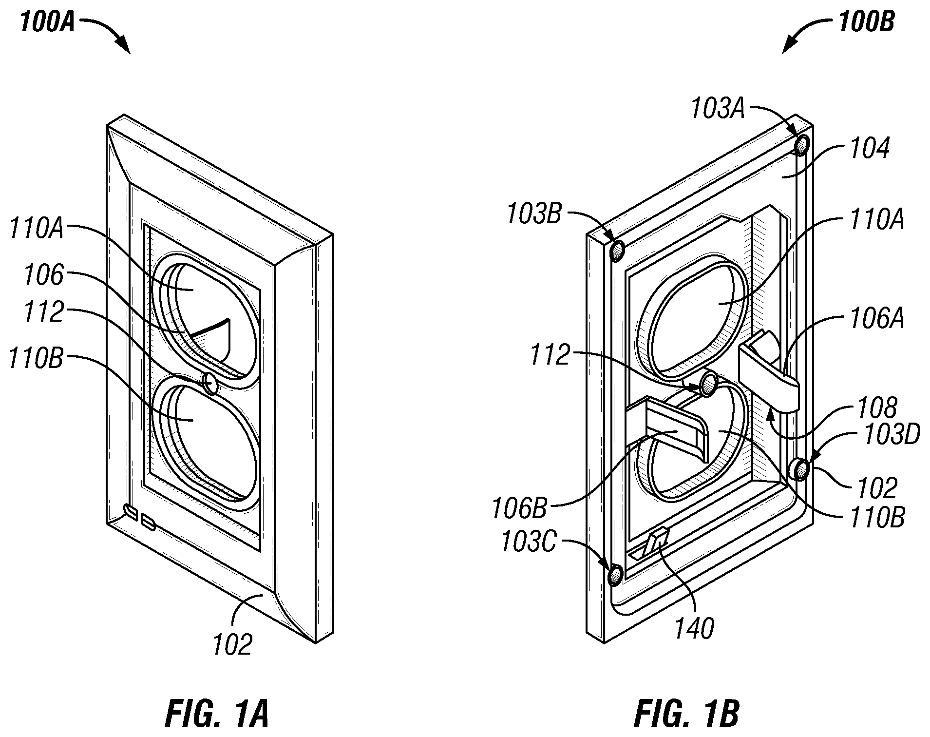 Patent US12322910 Figure 1 – Electrical outlet cover with integrated lighting with connectivity