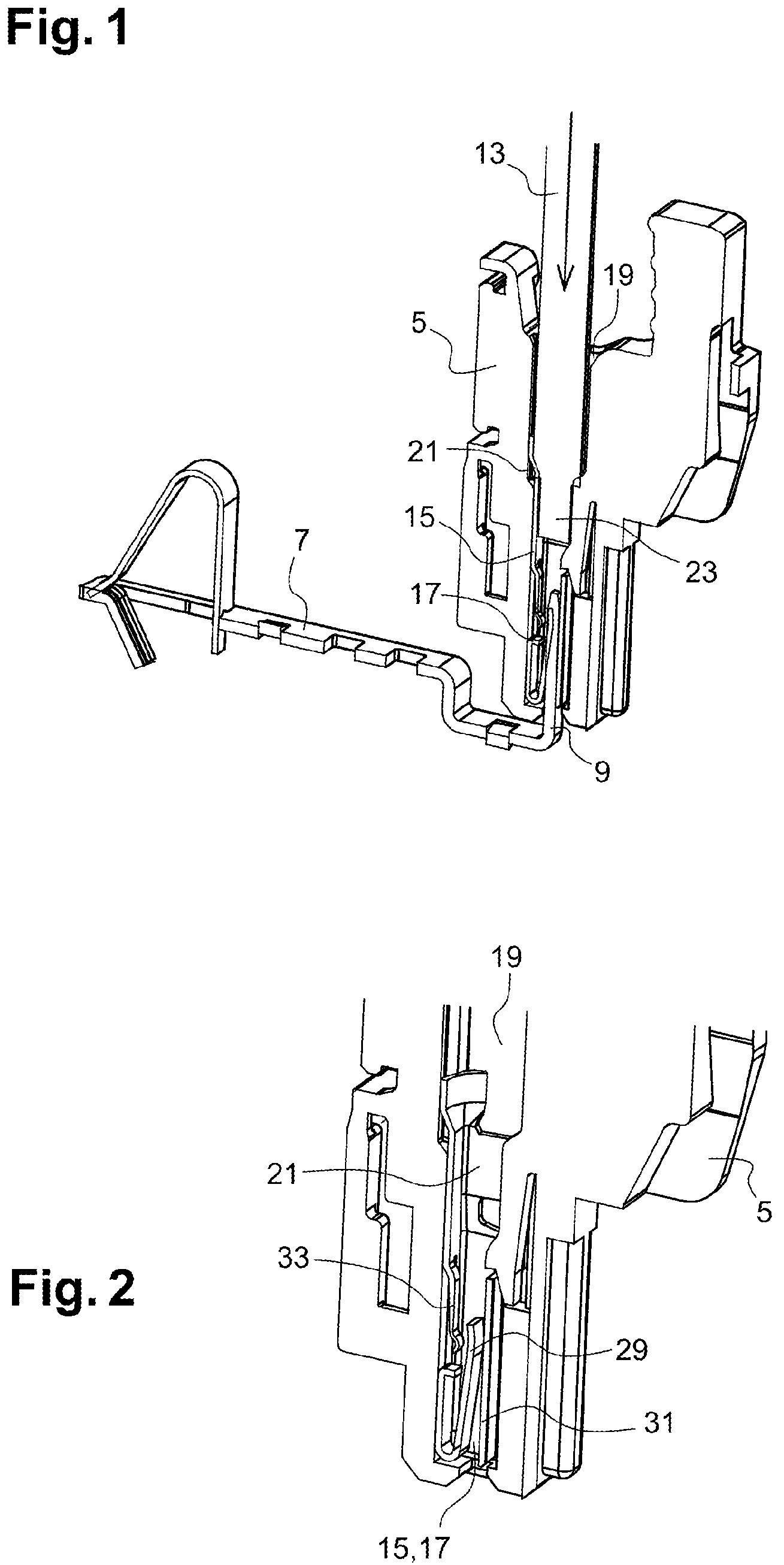 Patent US12322919 Figure 1 – Electrical assembly with a pluggable connector having a through-opening for a receiving a conductor adapter