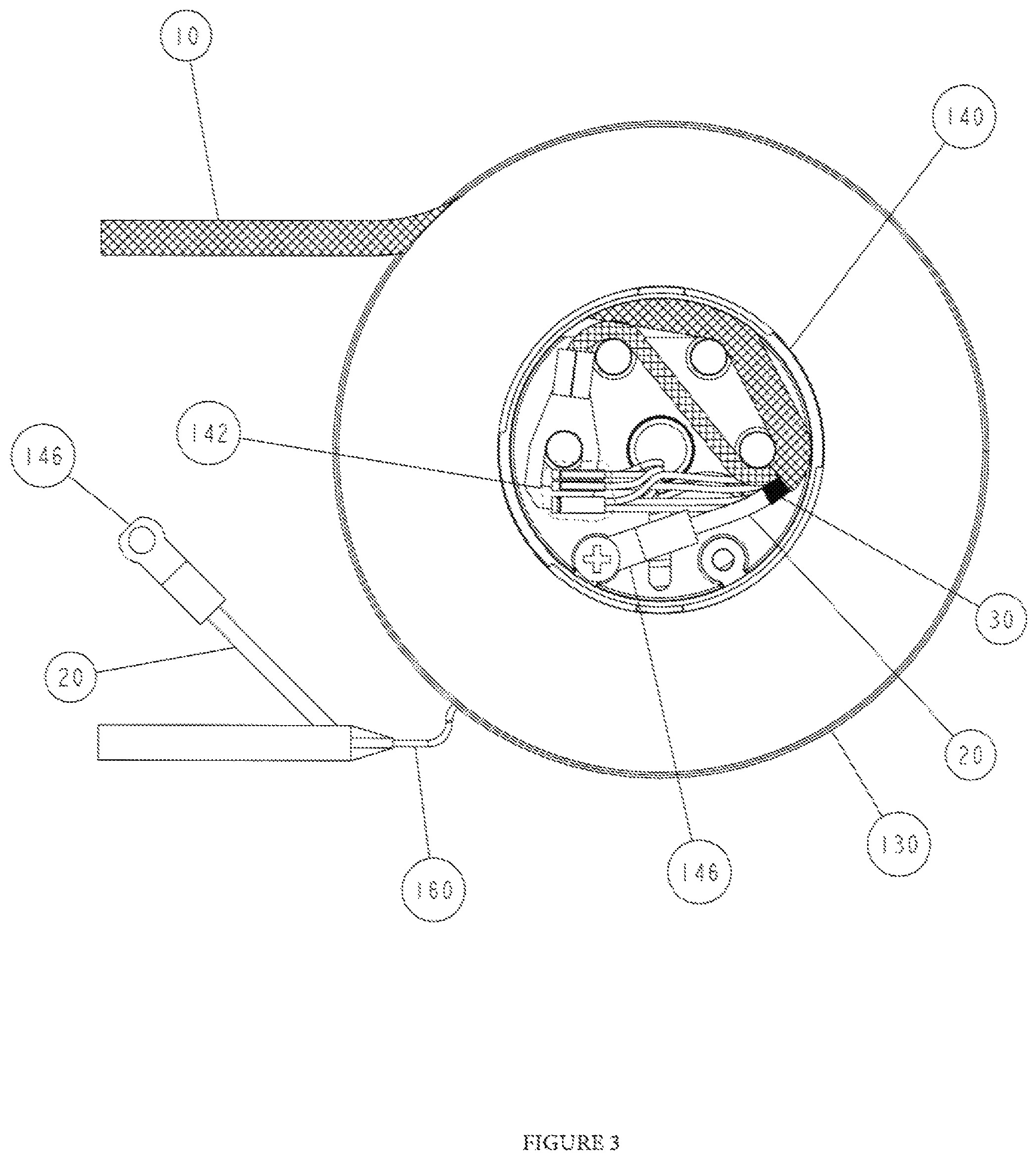 Patent US12322941 Figure 3 – Cord reel including a polymeric sheath with a conductive EMI drain