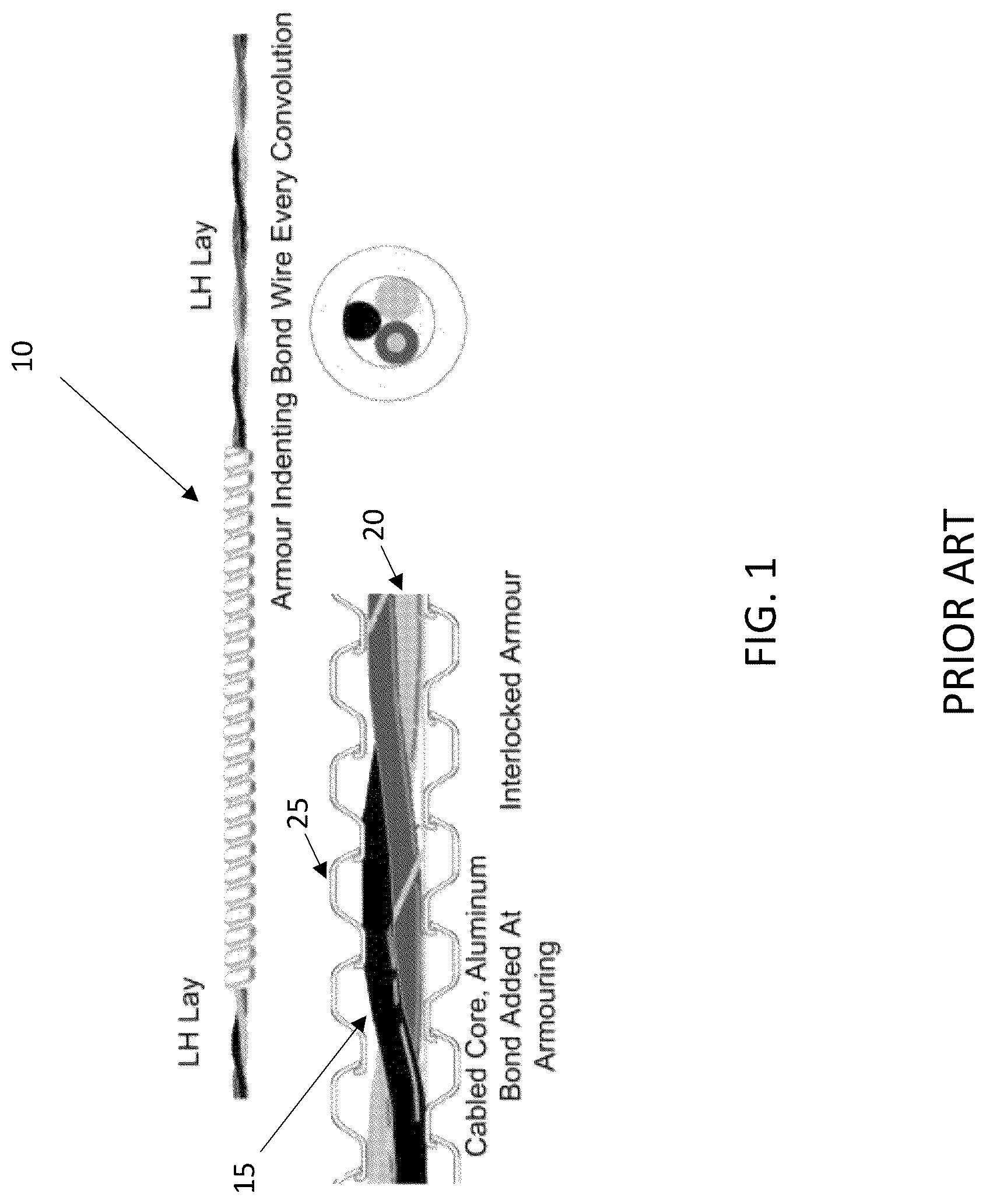 Patent US12322944 — Armored cable assembly with grounding path component equipped armor — Figure 1