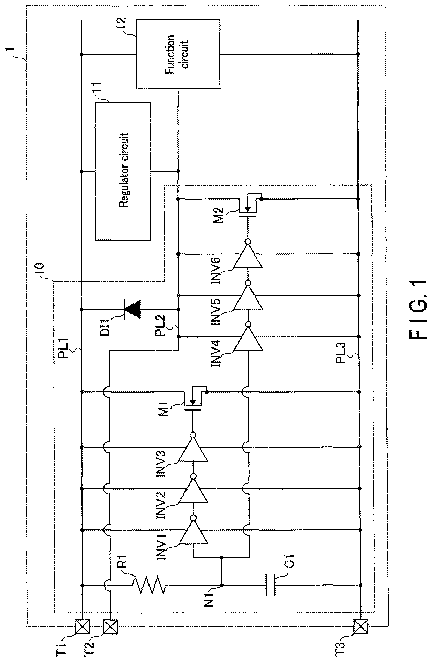 Patent US12322956 — Protection circuit and semiconductor device — Figure 1