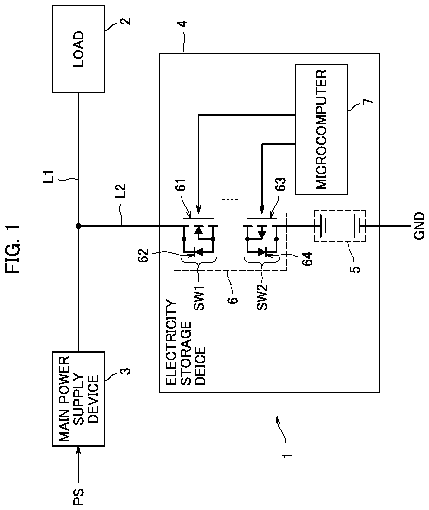 Patent US12322962 — Power supply system and electricity storage device — Figure 1
