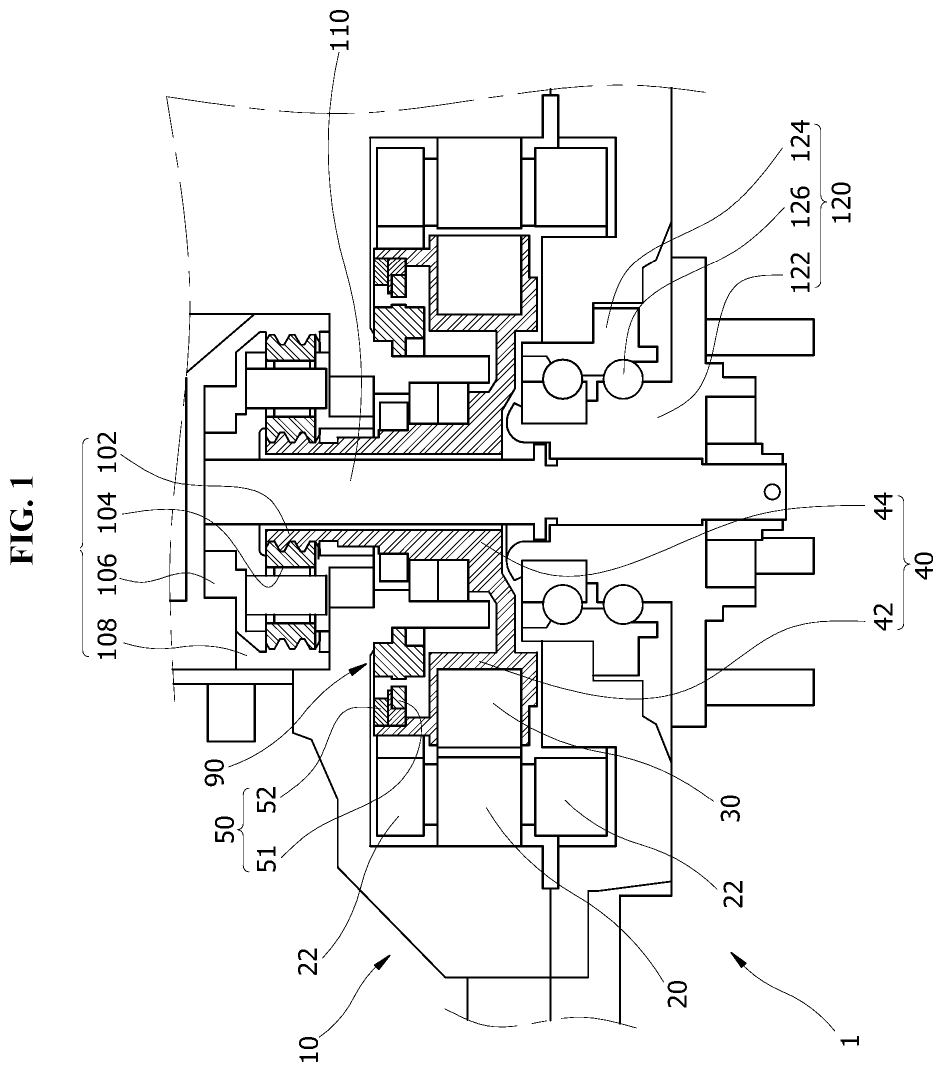 Patent US12323019 — In-wheel working device — Figure 1