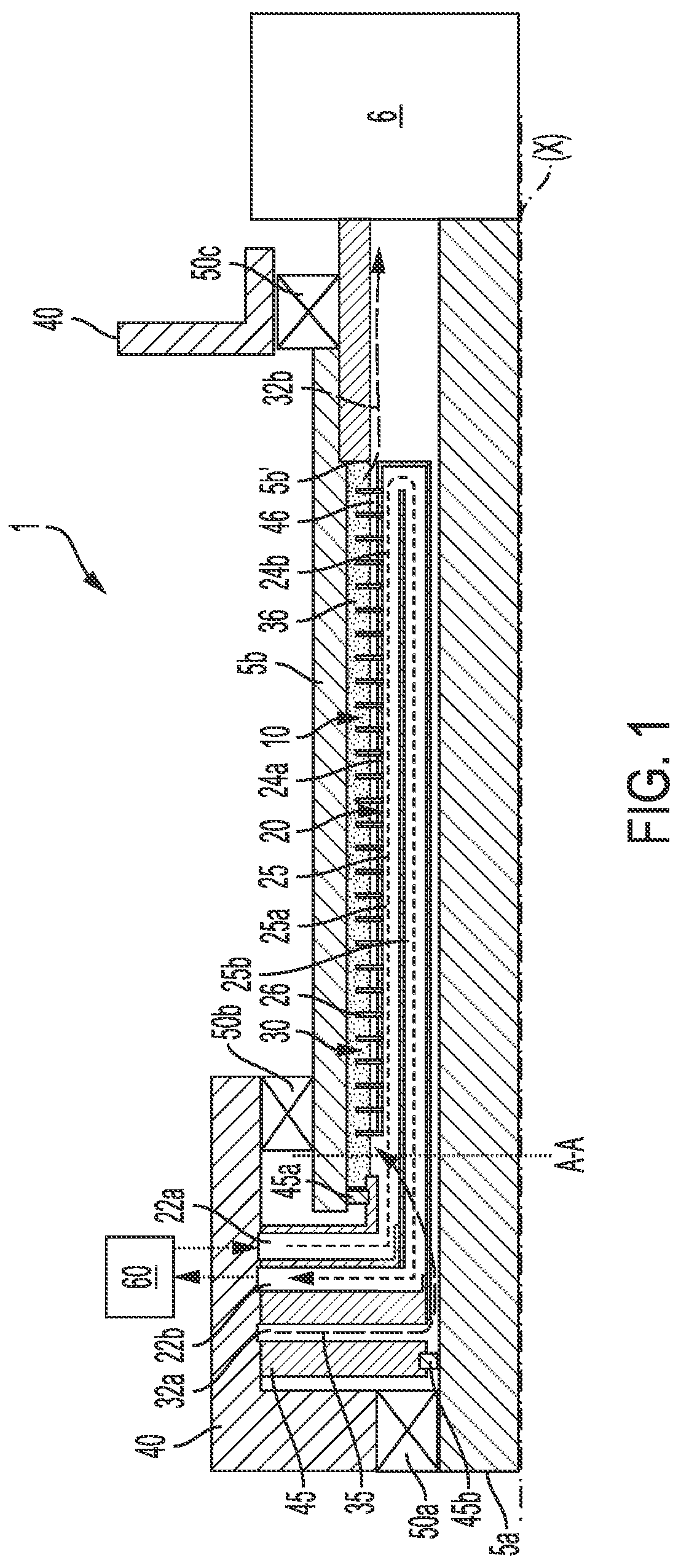 Patent US12323025 — Heat exchanger system for an electric motor with fluid circuits arranged between shafts — Figure 1