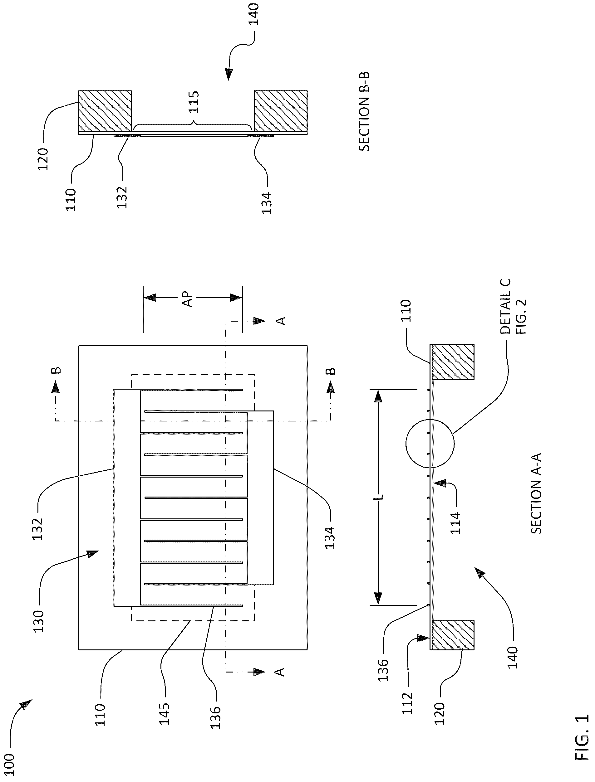 Patent US12323133 — Transversely-excited acoustic resonator with Z-cut lithium niobate plate — Figure 1