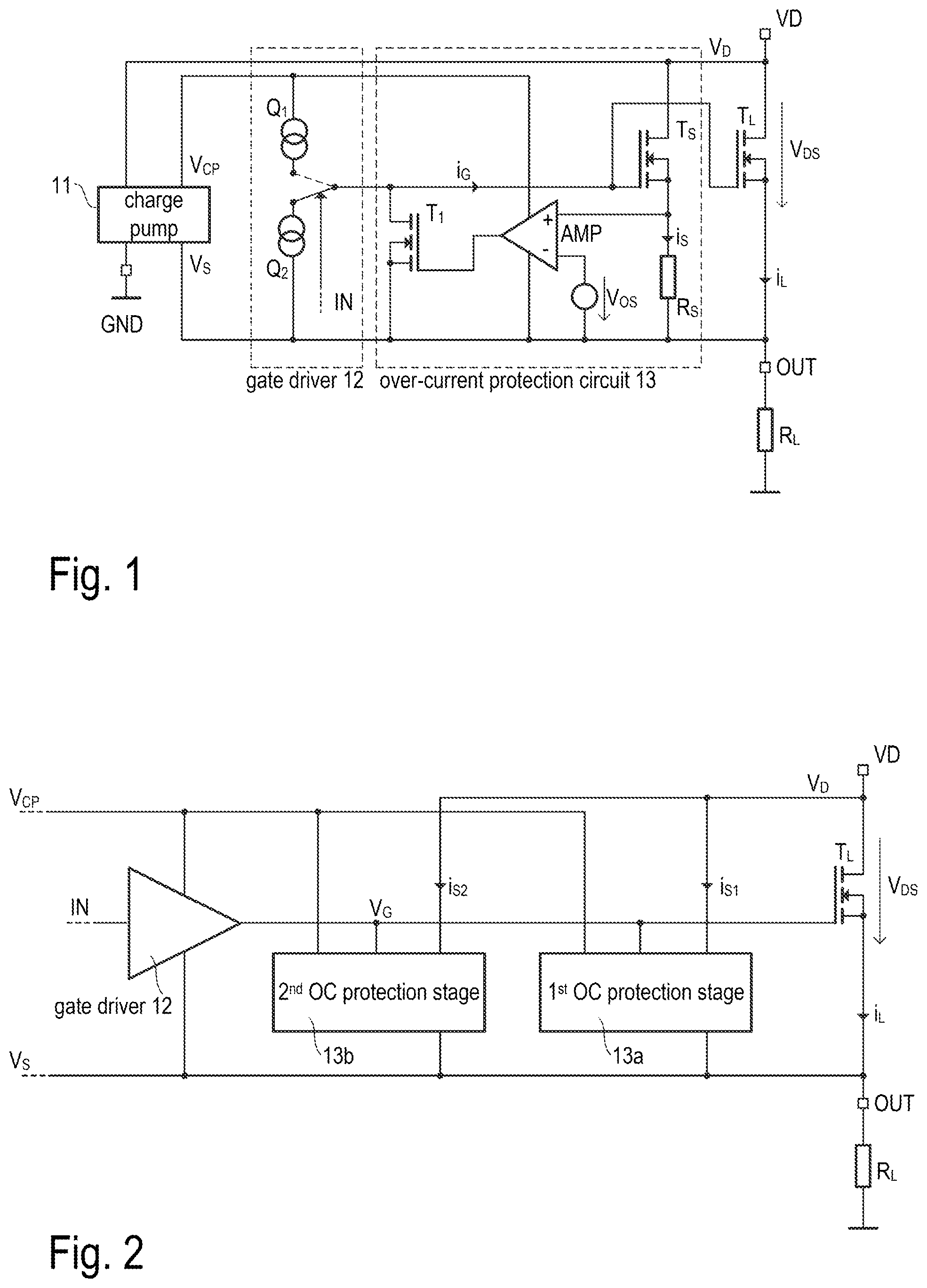 Patent US12323135 — High-side semiconductor switch with over-current protection — Figure 1