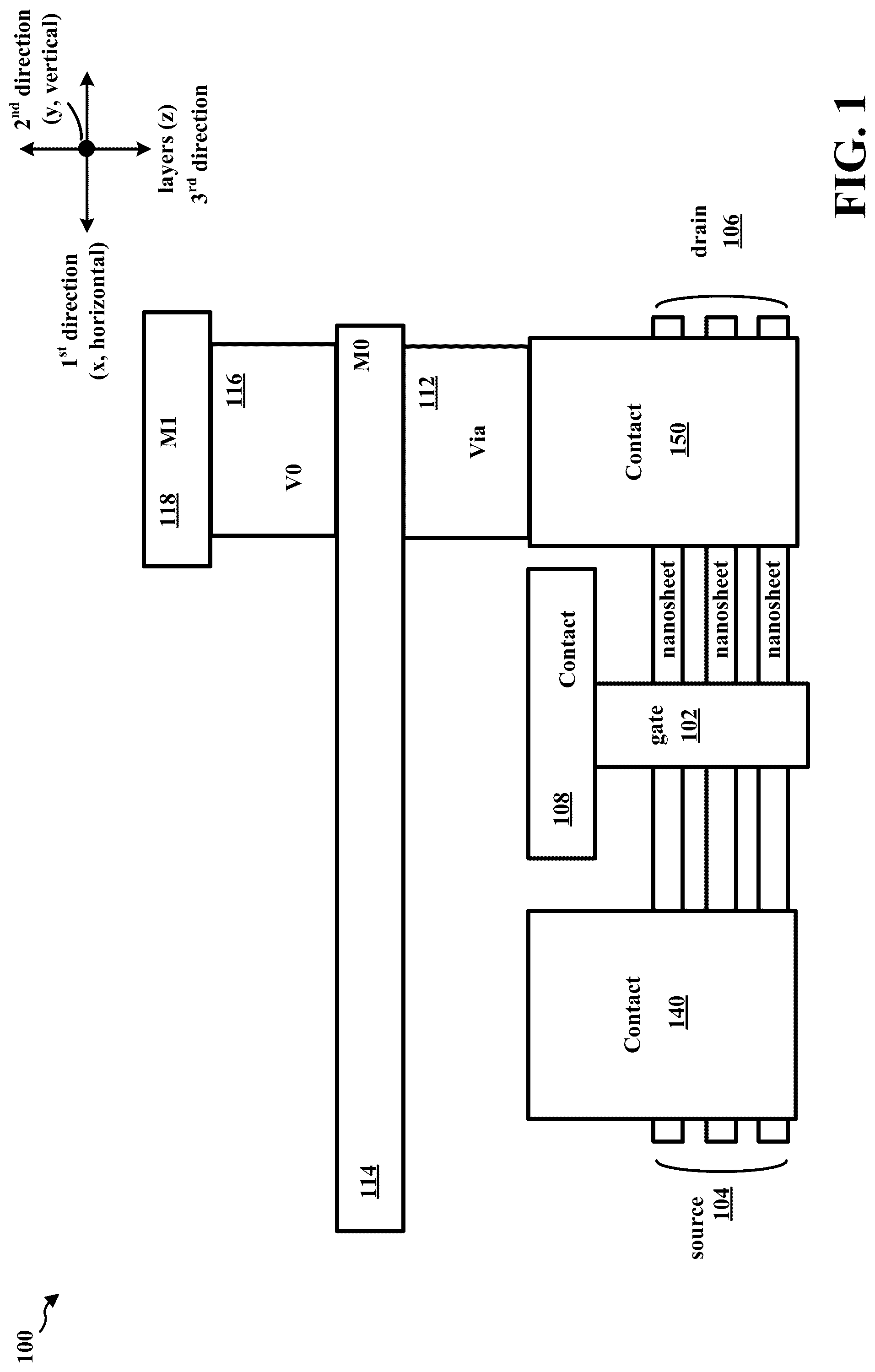 Patent US12323142 — Integrated power management cells for gate all around technologies — Figure 1