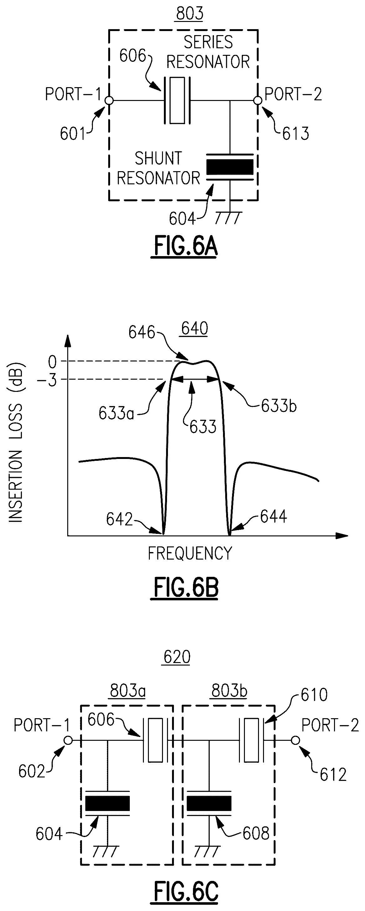 Patent US12323169 Figure 8 – Out-of-band rejection for acoustic-wave filters