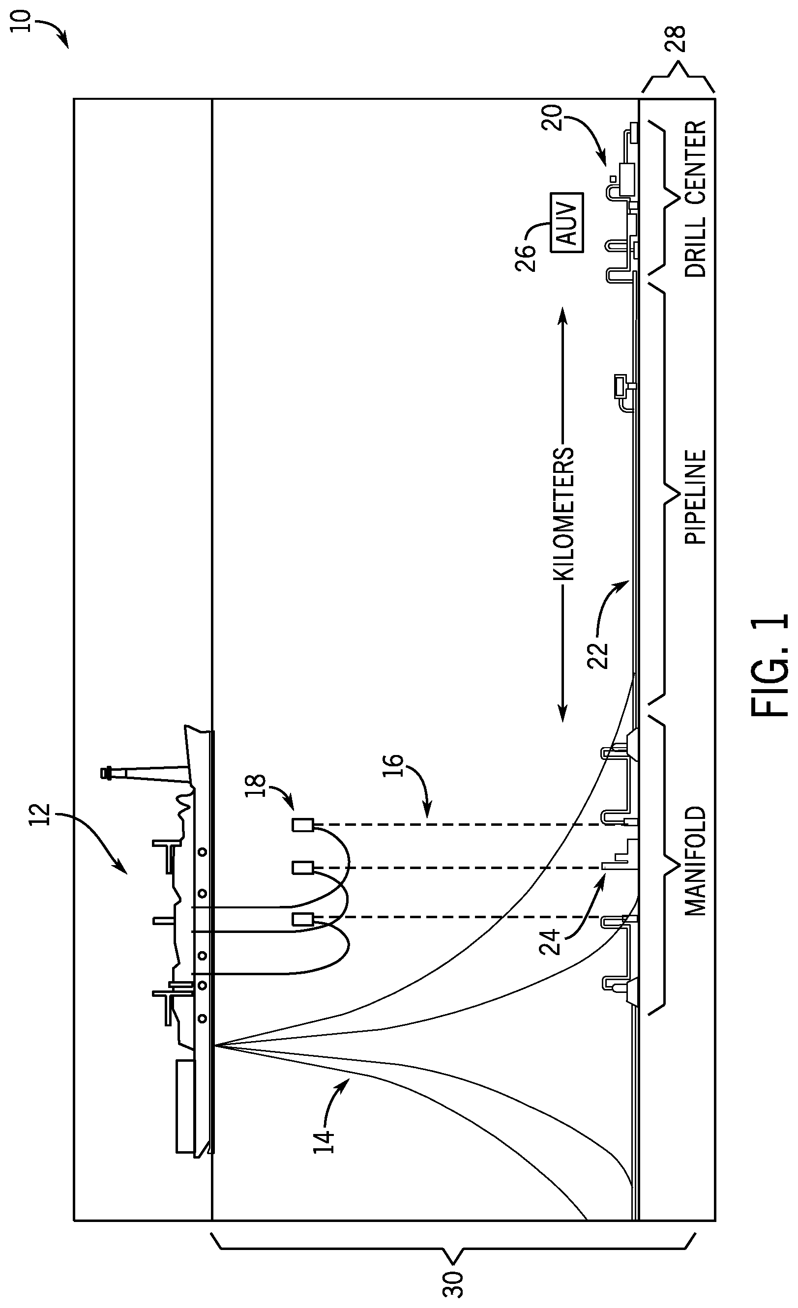 Patent US12323190 — Underwater communication network for autonomous underwater vehicles — Figure 1