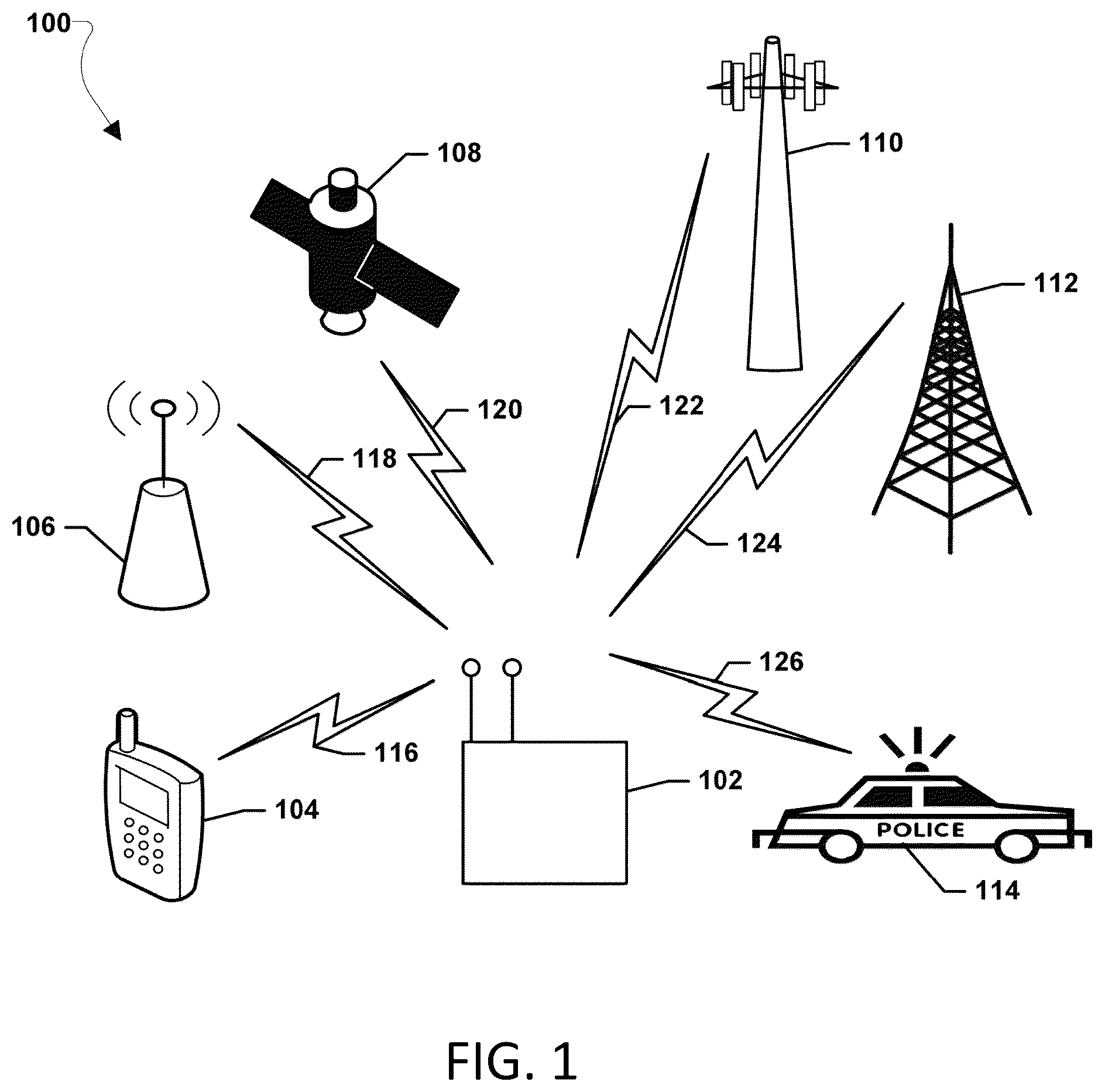 Patent US12323196 Figure 1 – Systems, methods, and devices for automatic signal detection based on power distribution by frequency over time within an electromagnetic spectrum