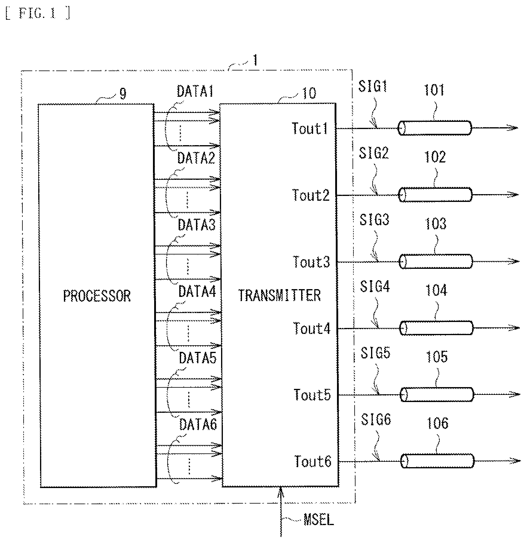 Patent US12323275 — Transmission device and communication system — Figure 1