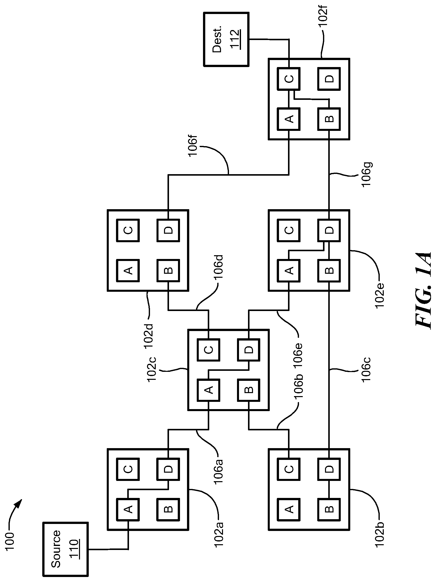 Patent US12323330 Figure 1 – Packet rerouting to avoid congestion in a network