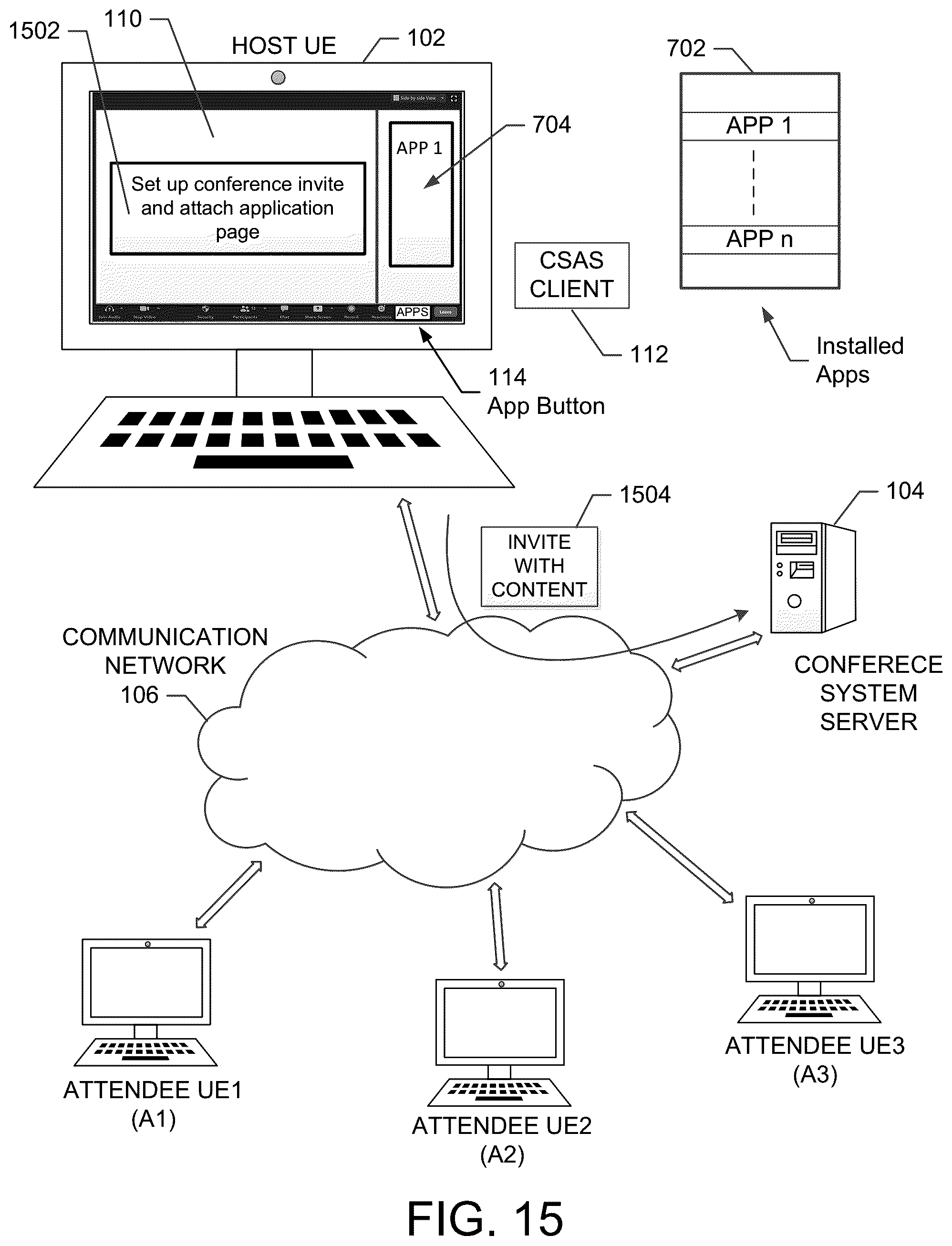 Patent US12323474 Figure 15 – Sharing a screenshot during a network conference