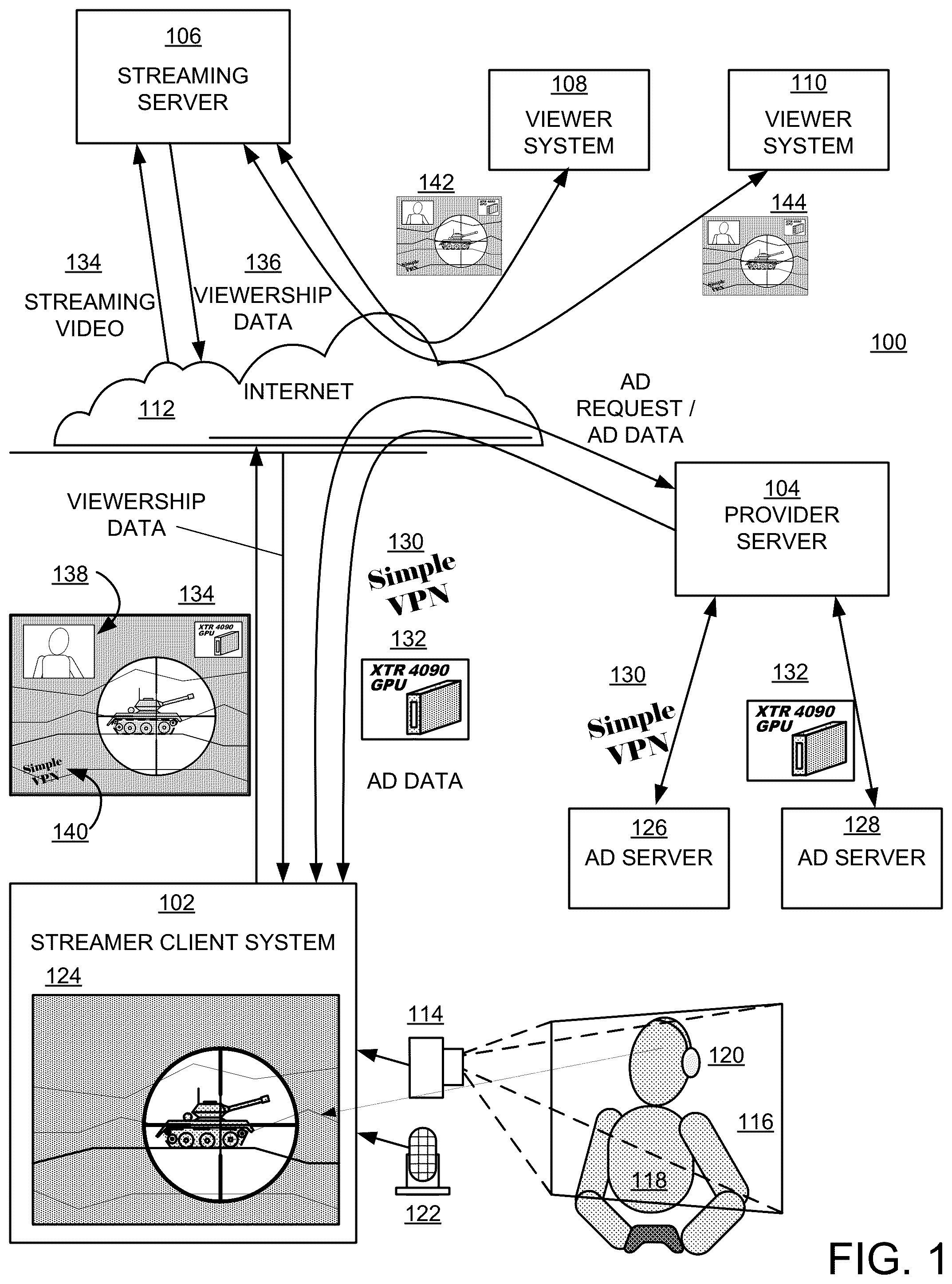 Patent US12323638 — Methods and apparatus for dynamic video streaming composition — Figure 1