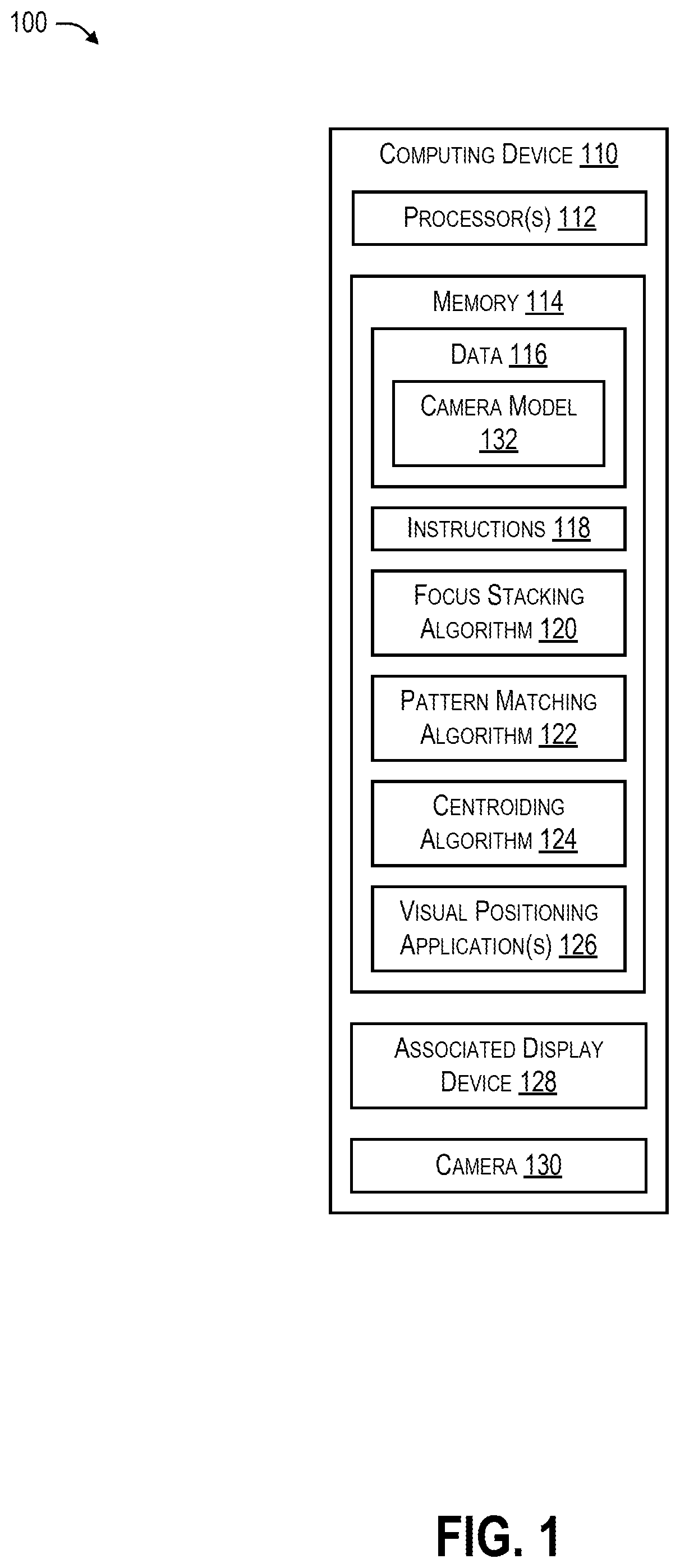 Patent US12323691 — Characterizing an undefined camera model of a computing device camera — Figure 1