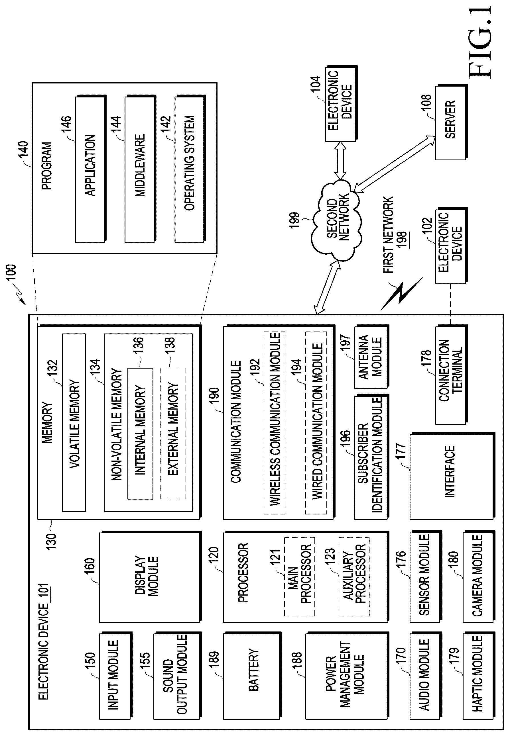 Patent US12323775 Figure 1 – Electronic device including flexible printed circuit board