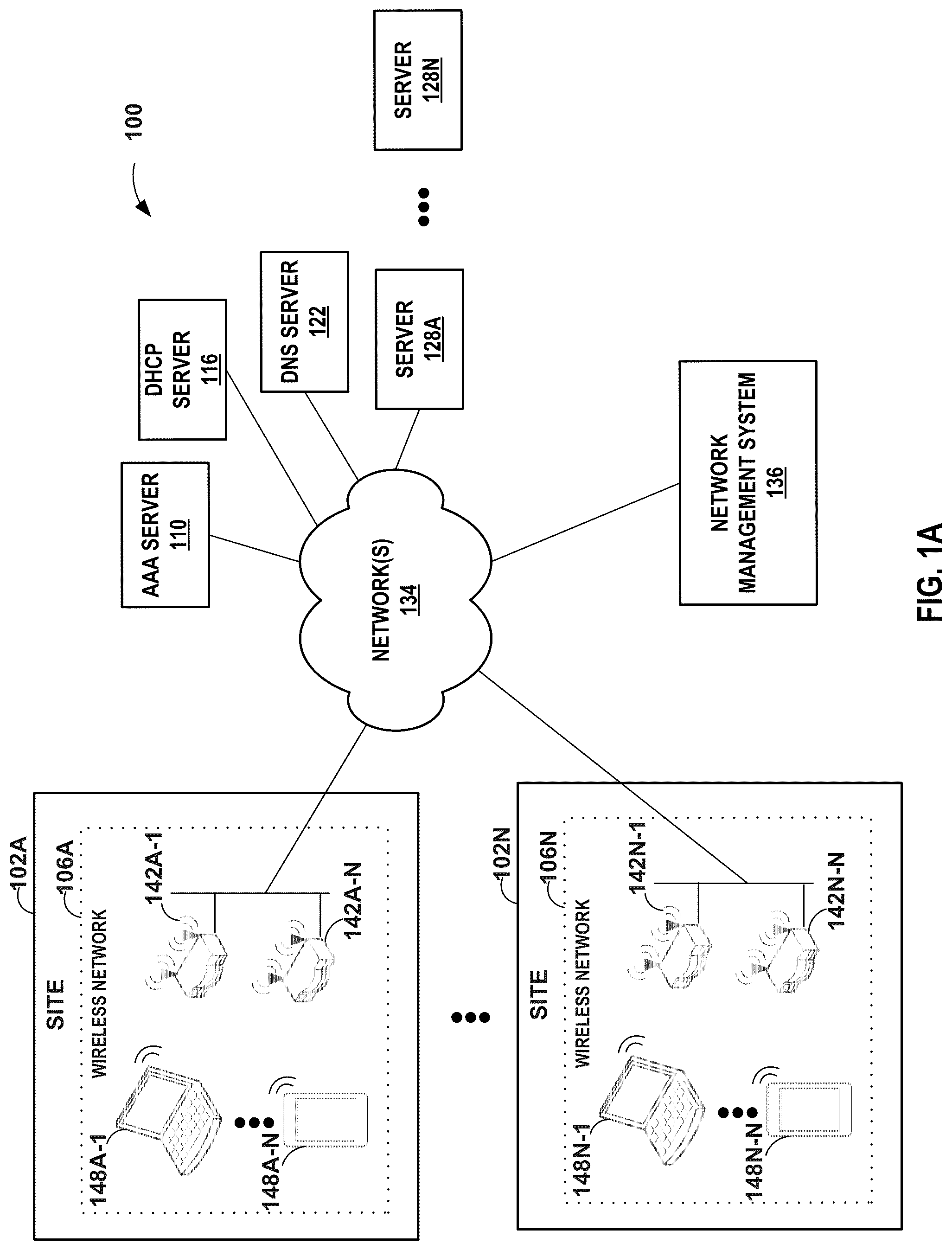 Patent US12323826 — Detection of insufficient RF coverage areas in a wireless network — Figure 1