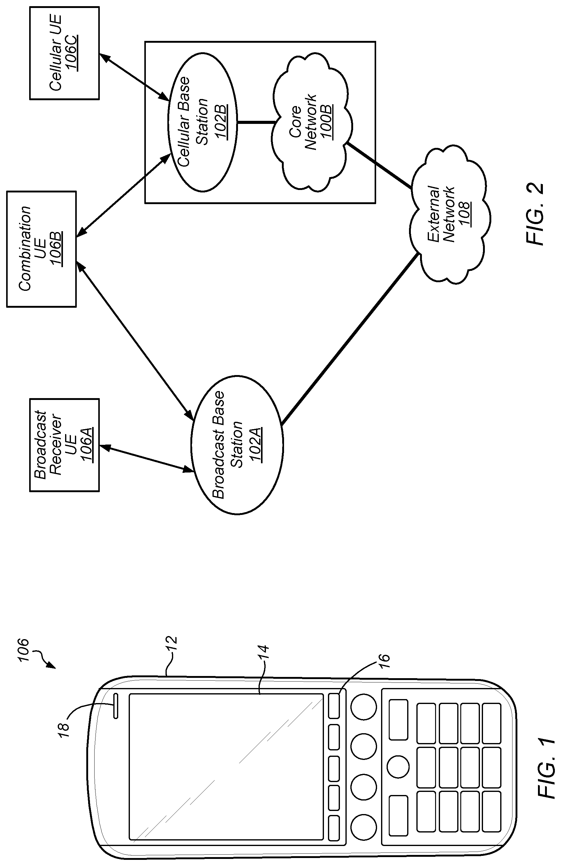 Patent US12324047 — Shared spectrum access for broadcast and bi-directional, packet-switched communications — Figure 1