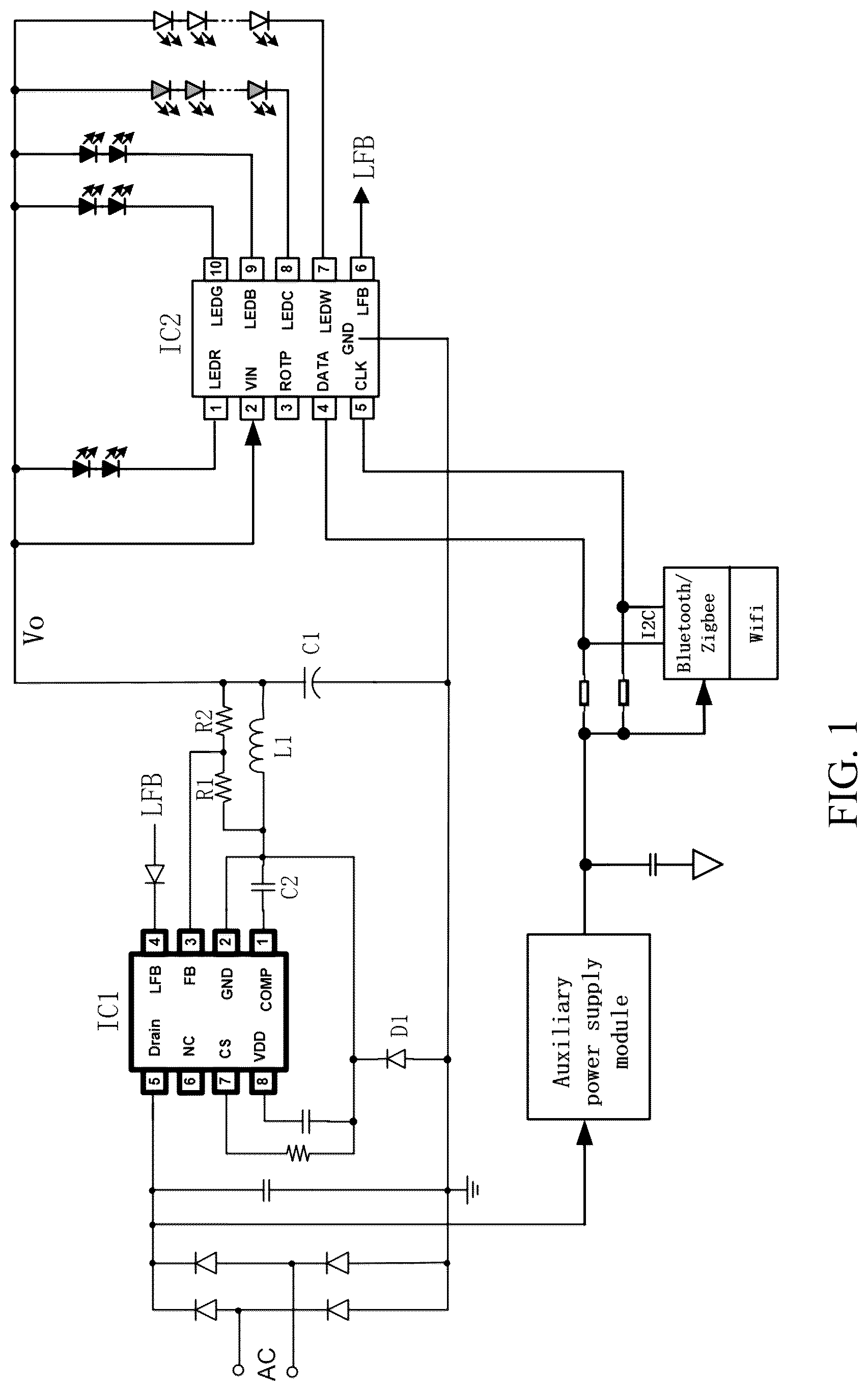 Patent US12324065 — Dimming control circuit, dimming control method, and LED driver circuit — Figure 1