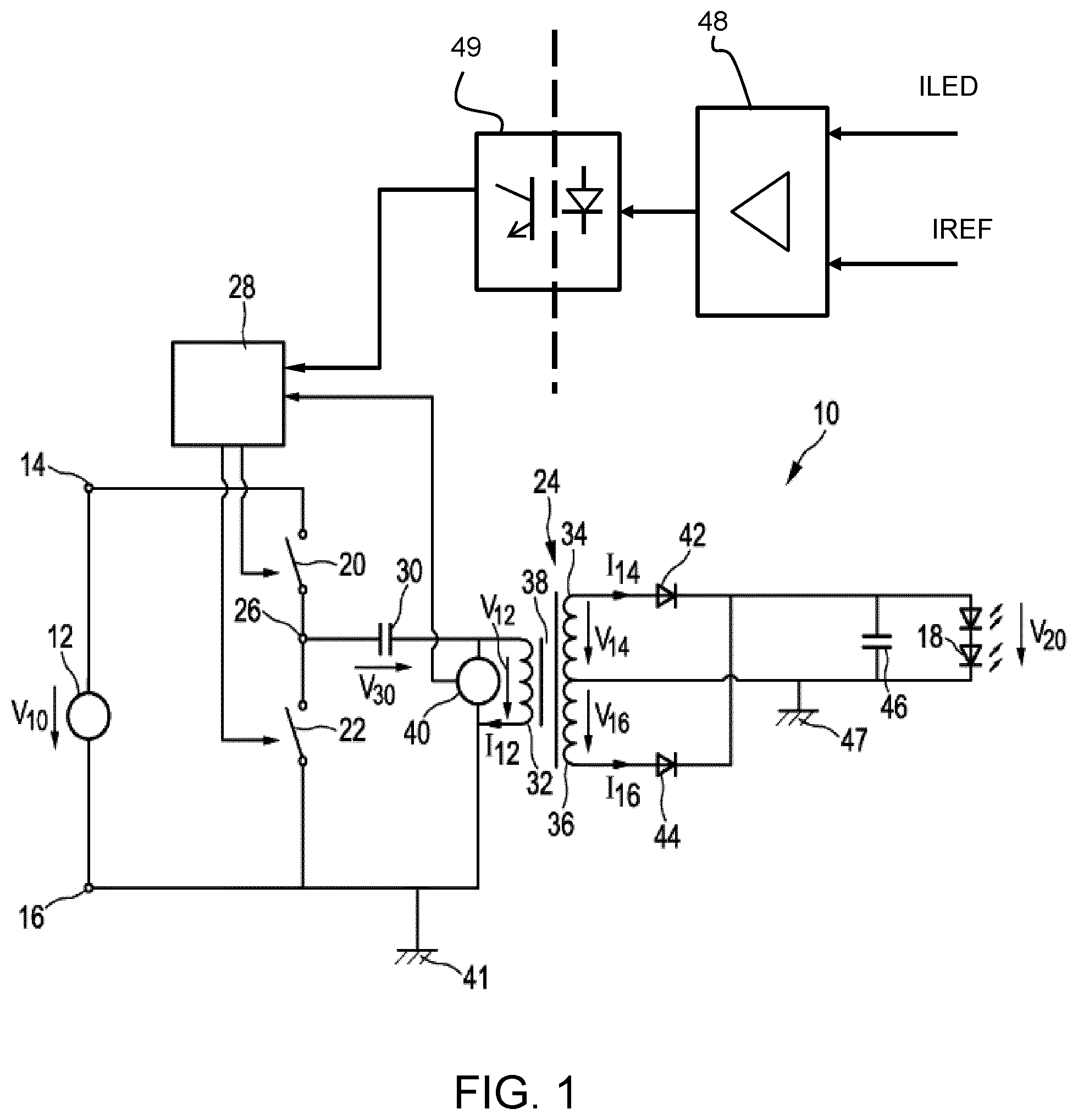 Patent US12324067 — Lamp driver with voltage sensing — Figure 1
