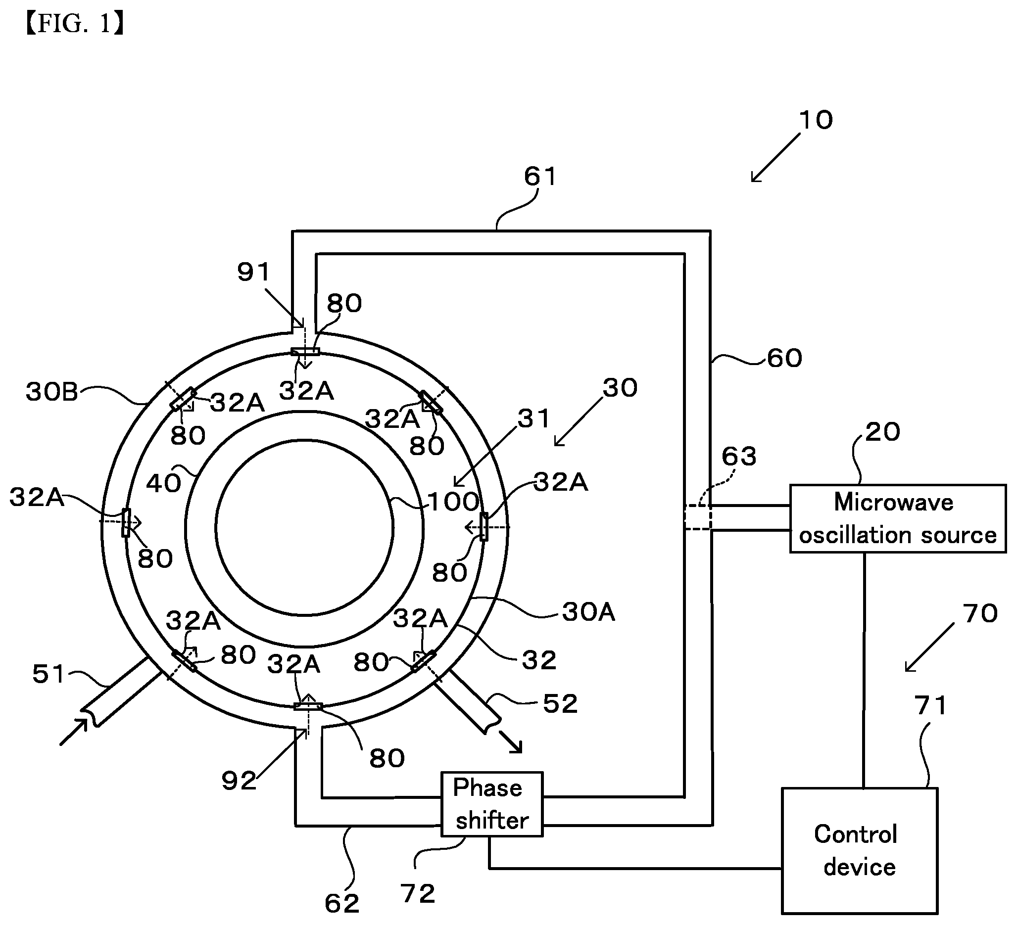 Patent US12324085 Figure 1 – Microwave plasma treatment device