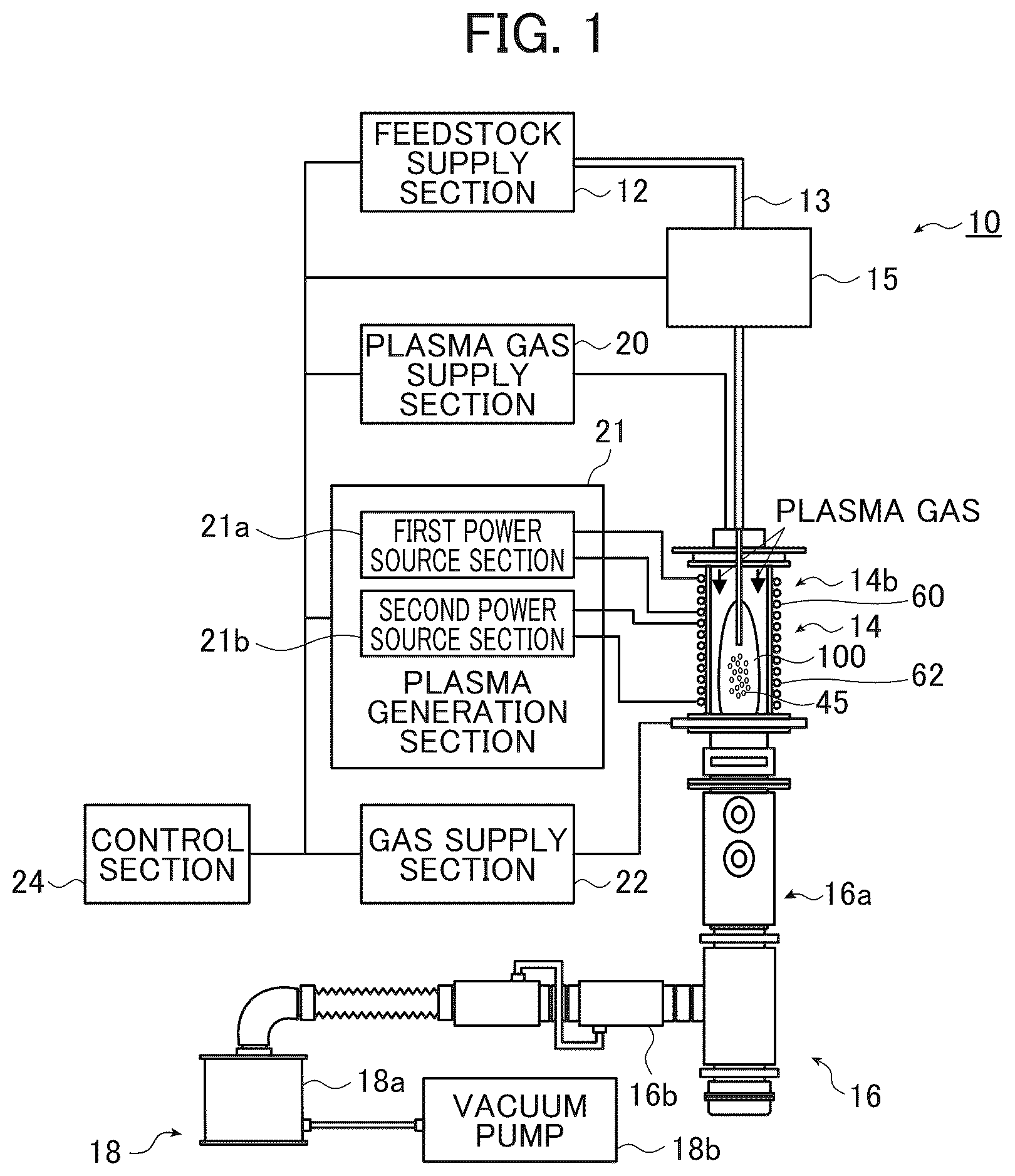 Patent US12324086 — Fine particle manufacturing apparatus and fine particle manufacturing method — Figure 1