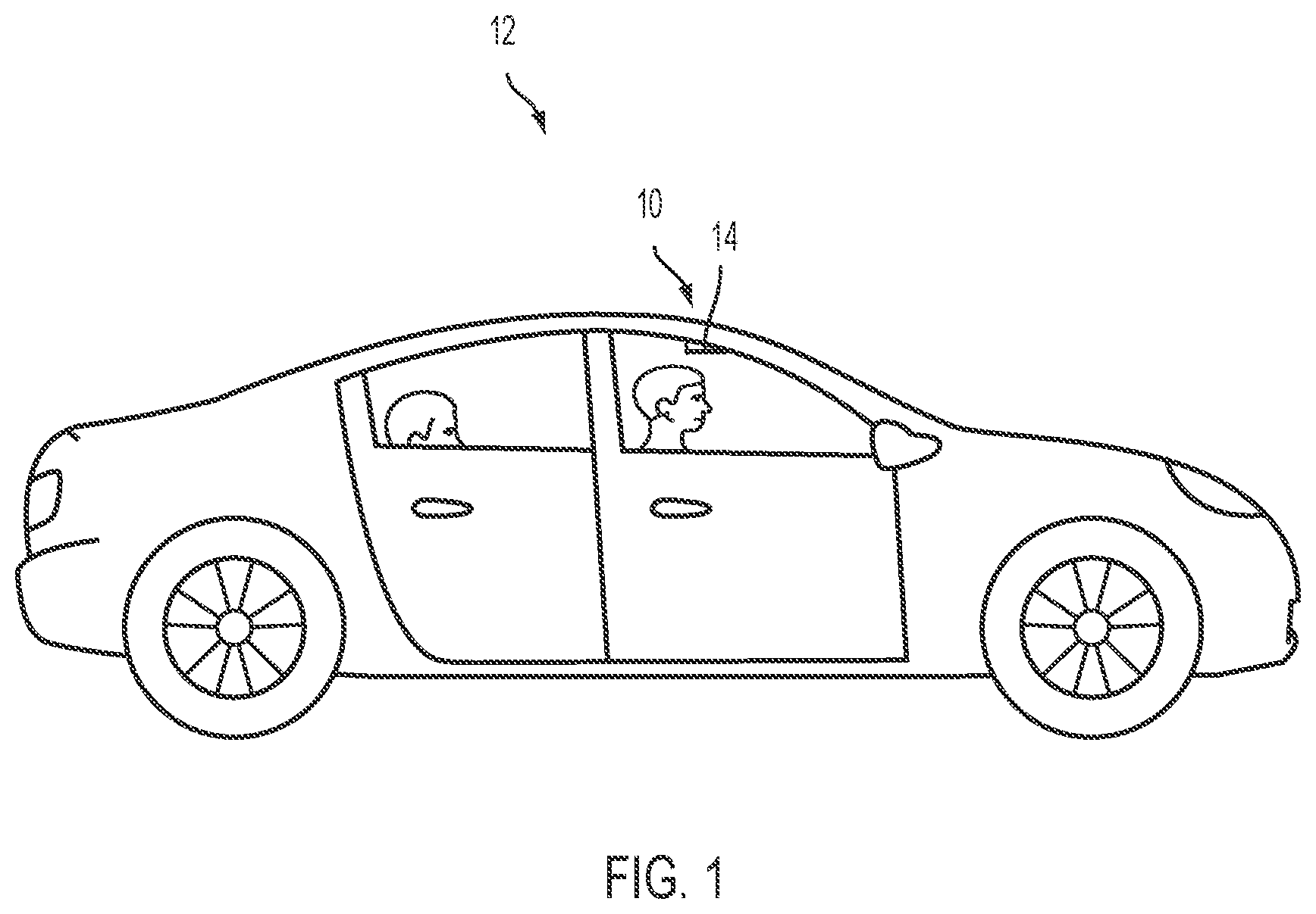 Patent US12324099 — Vehicular overhead console with flexible circuit board — Figure 1