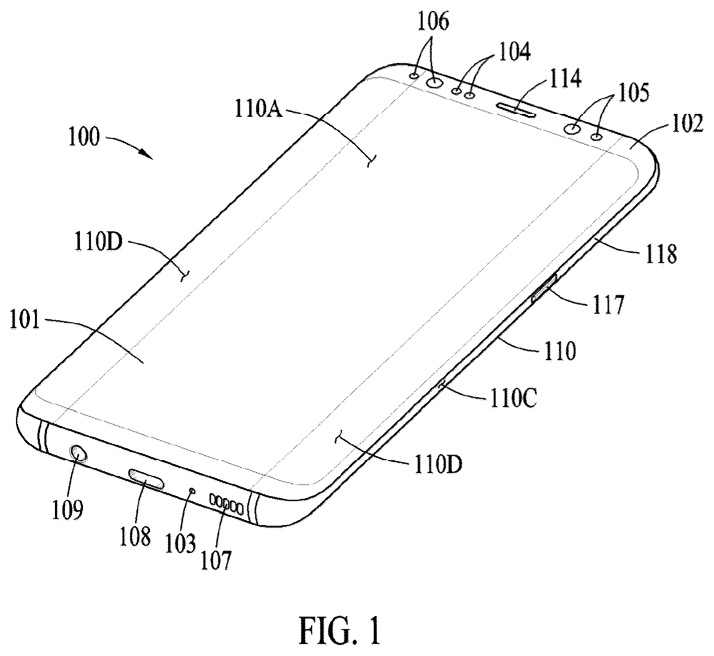 Patent US12324115 — Housing of electronic device with different bonded metals and method of manufacturing the same — Figure 1