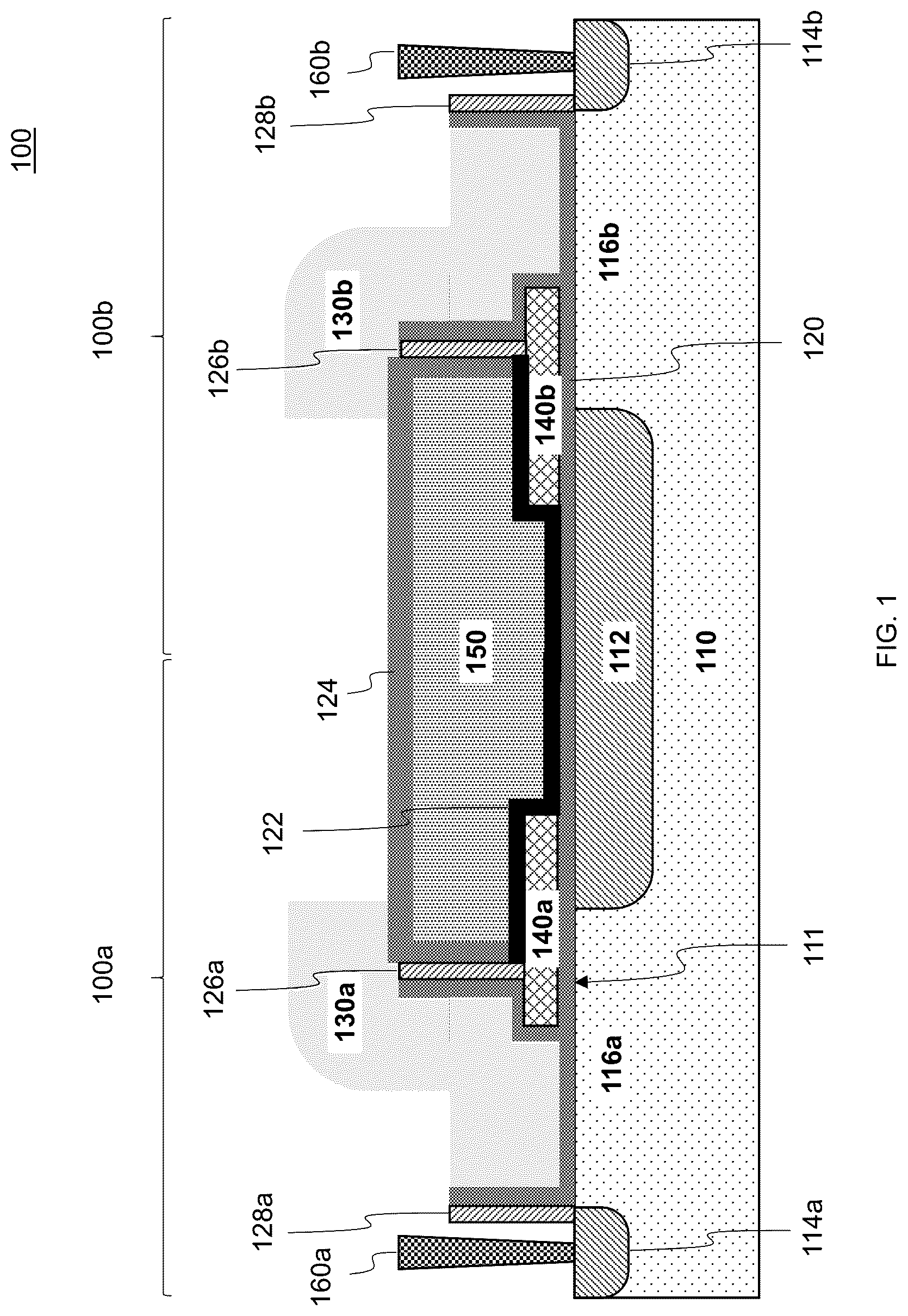 Patent US12324152 — Memory cells with three-dimensional gate coupling and methods of forming thereof — Figure 1