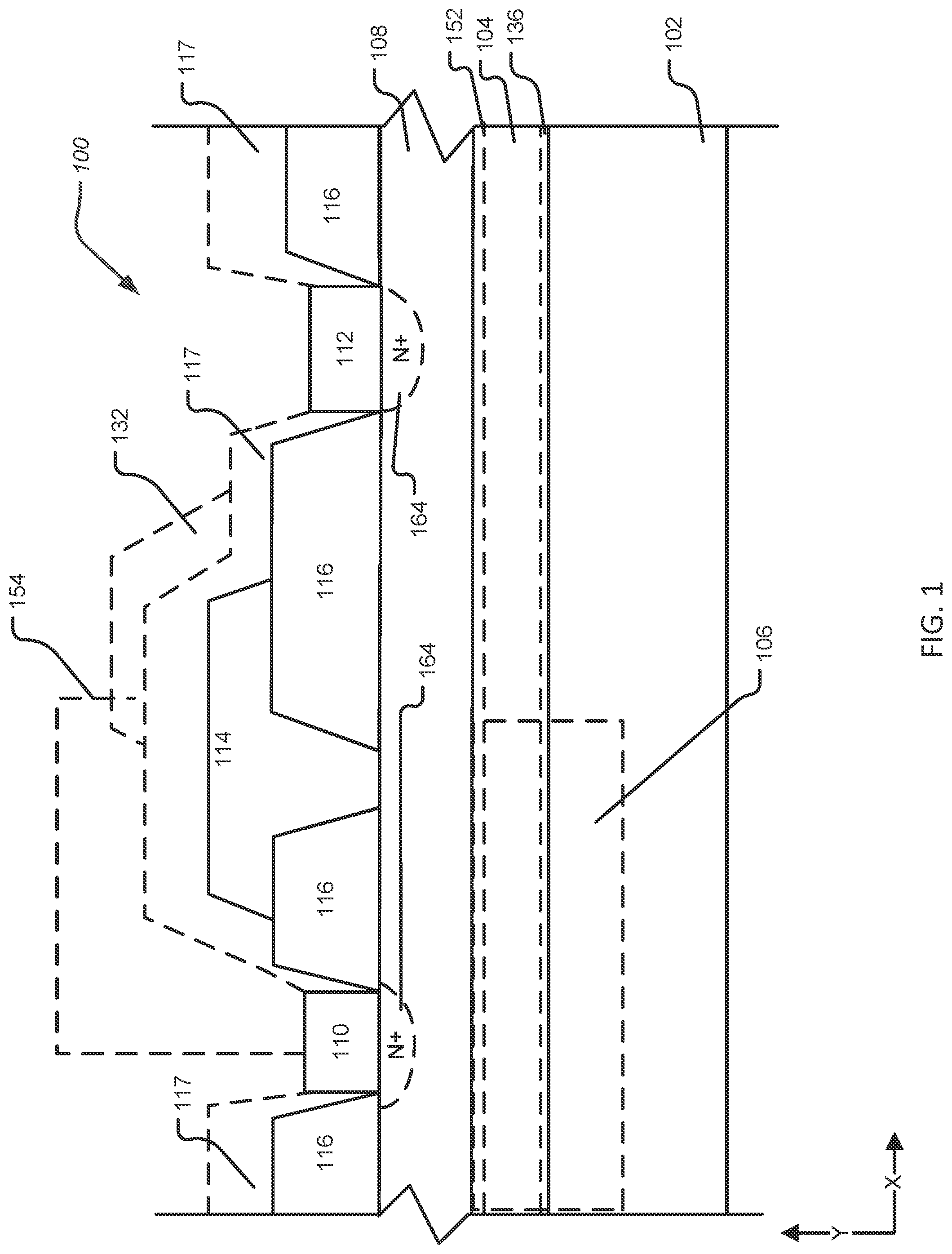 Patent US12324179 — Group III-nitride high-electron mobility transistors with a buried metallic conductive material layer and process for making the same — Figure 1
