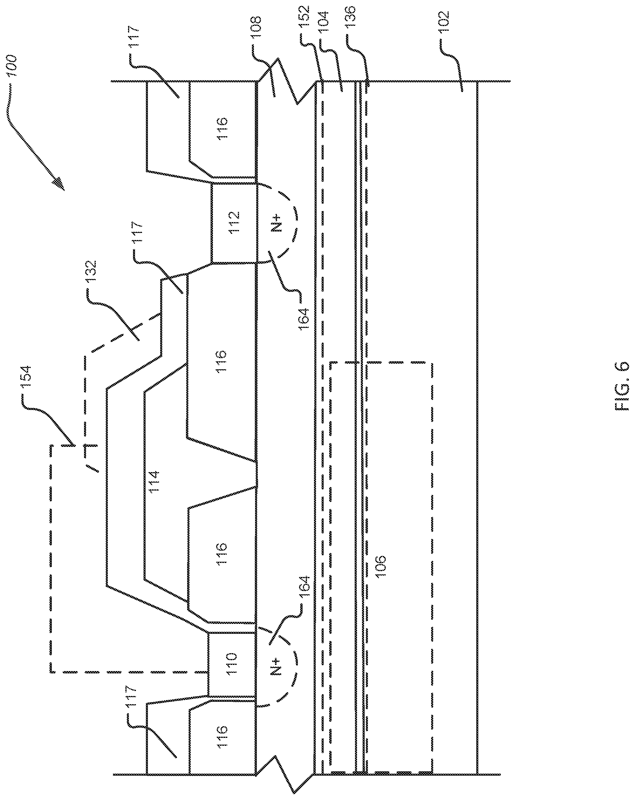 Patent US12324179 Figure 6 – Group III-nitride high-electron mobility transistors with a buried metallic conductive material layer and process for making the same