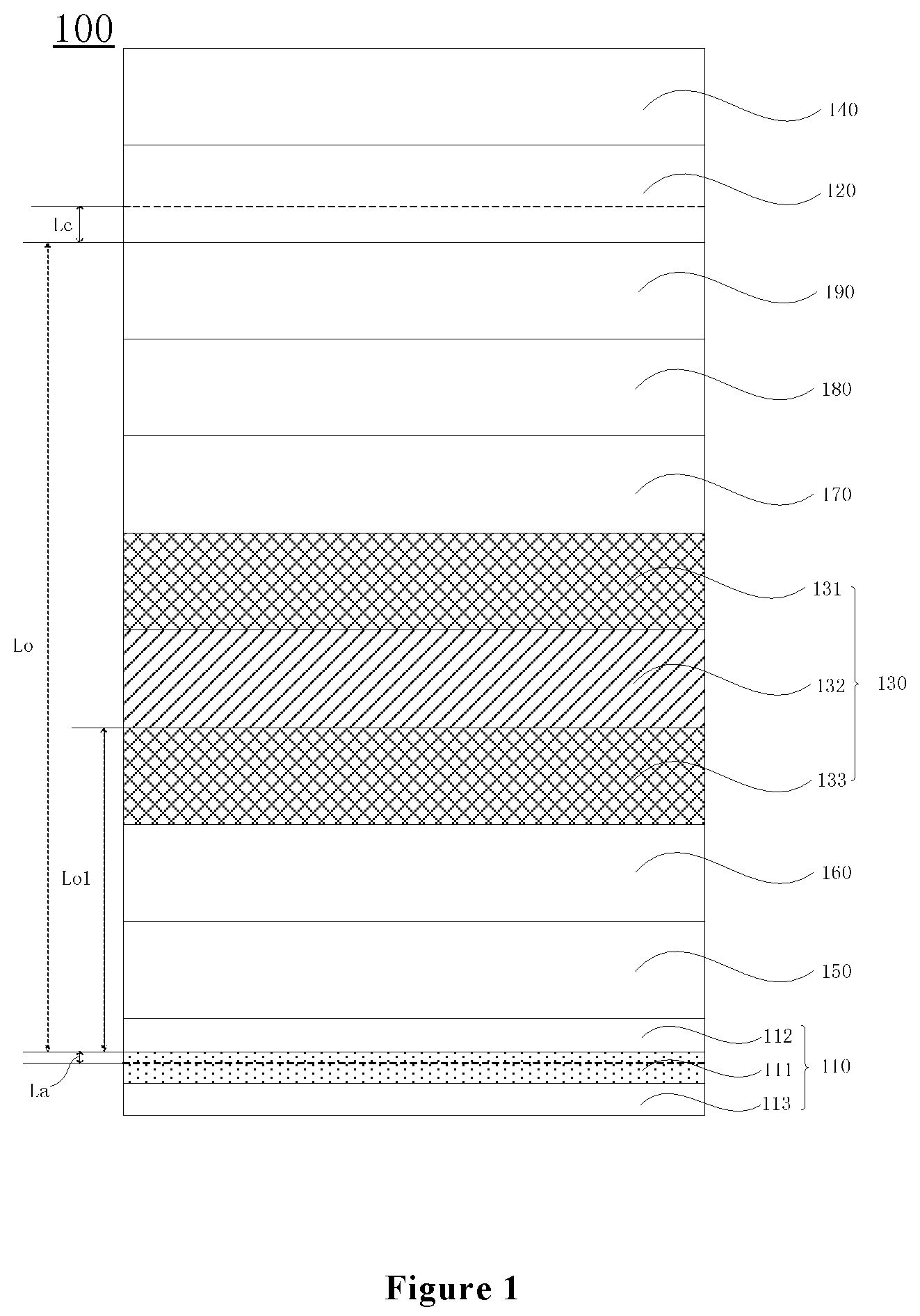 Patent US12324299 — Organic light-emitting device, a manufacturing method and display device — Figure 1
