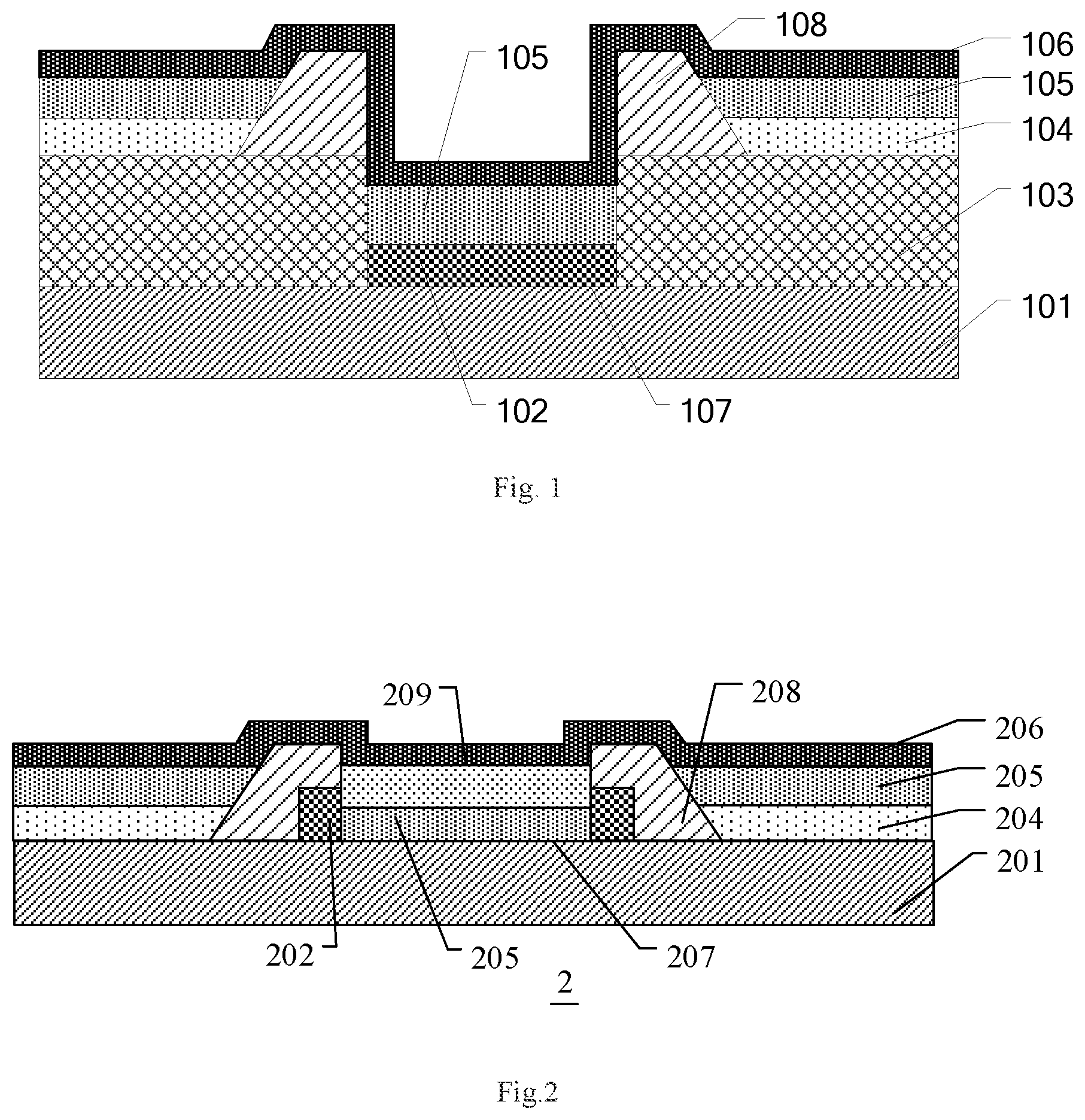 Patent US12324305 — Electroluminescent diode array substrate having an auxiliary electrode formed in a via hole structure that extends from the pixel definition layer and penetrates through the planarization layer thereunder — Figure 1