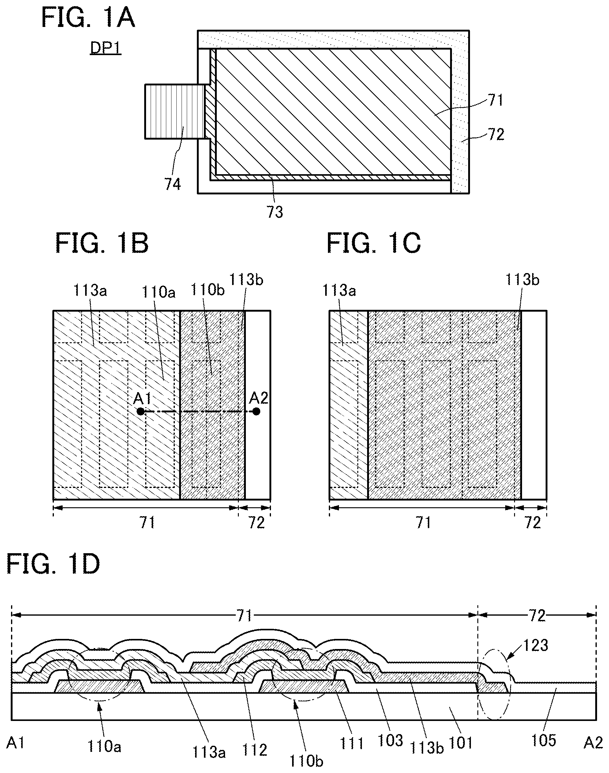 Patent US12324307 — Display panel including first and second common electrodes — Figure 1