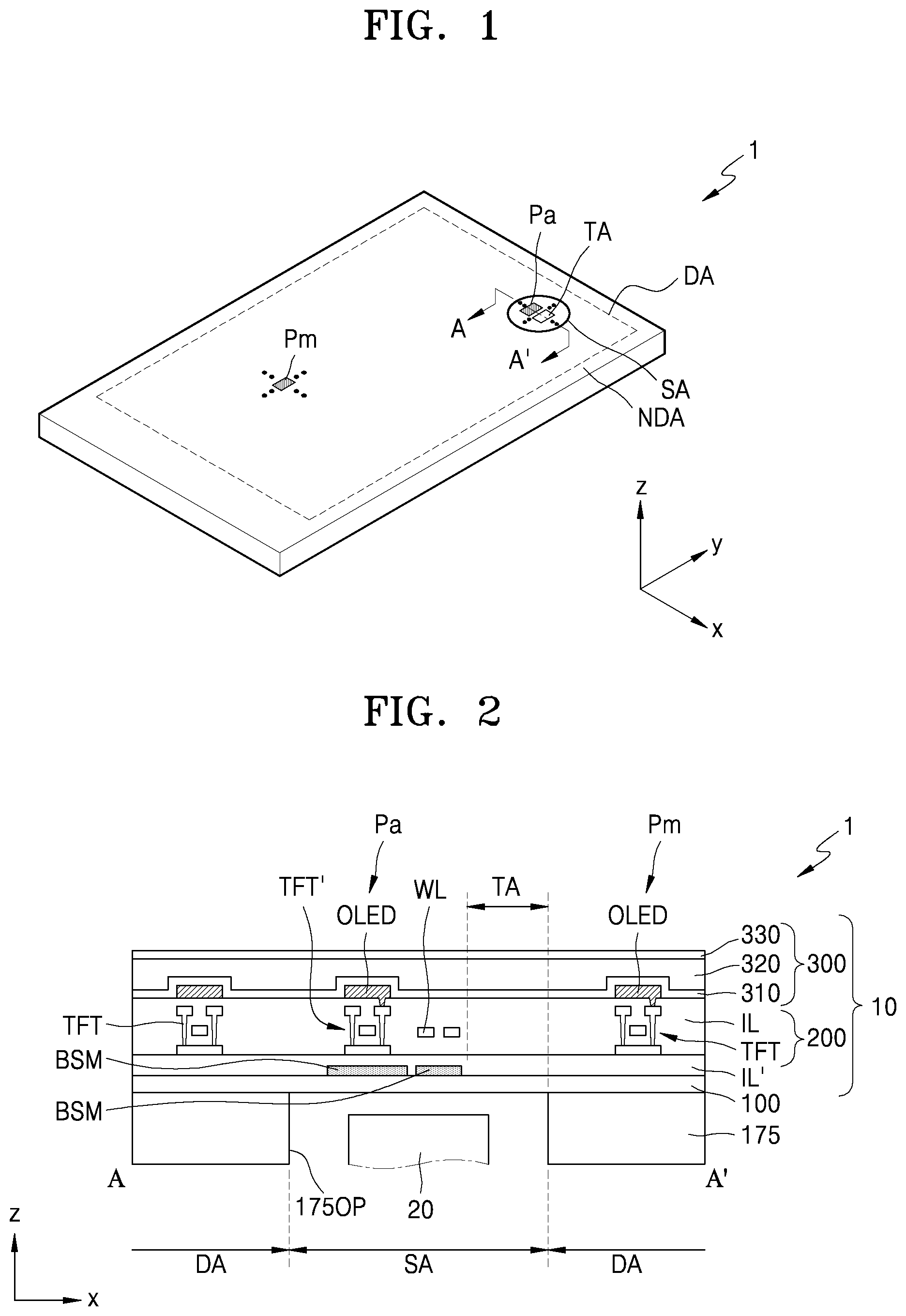 Patent US12324320 — Display apparatus including a blocking layer and method of manufacturing the same — Figure 1