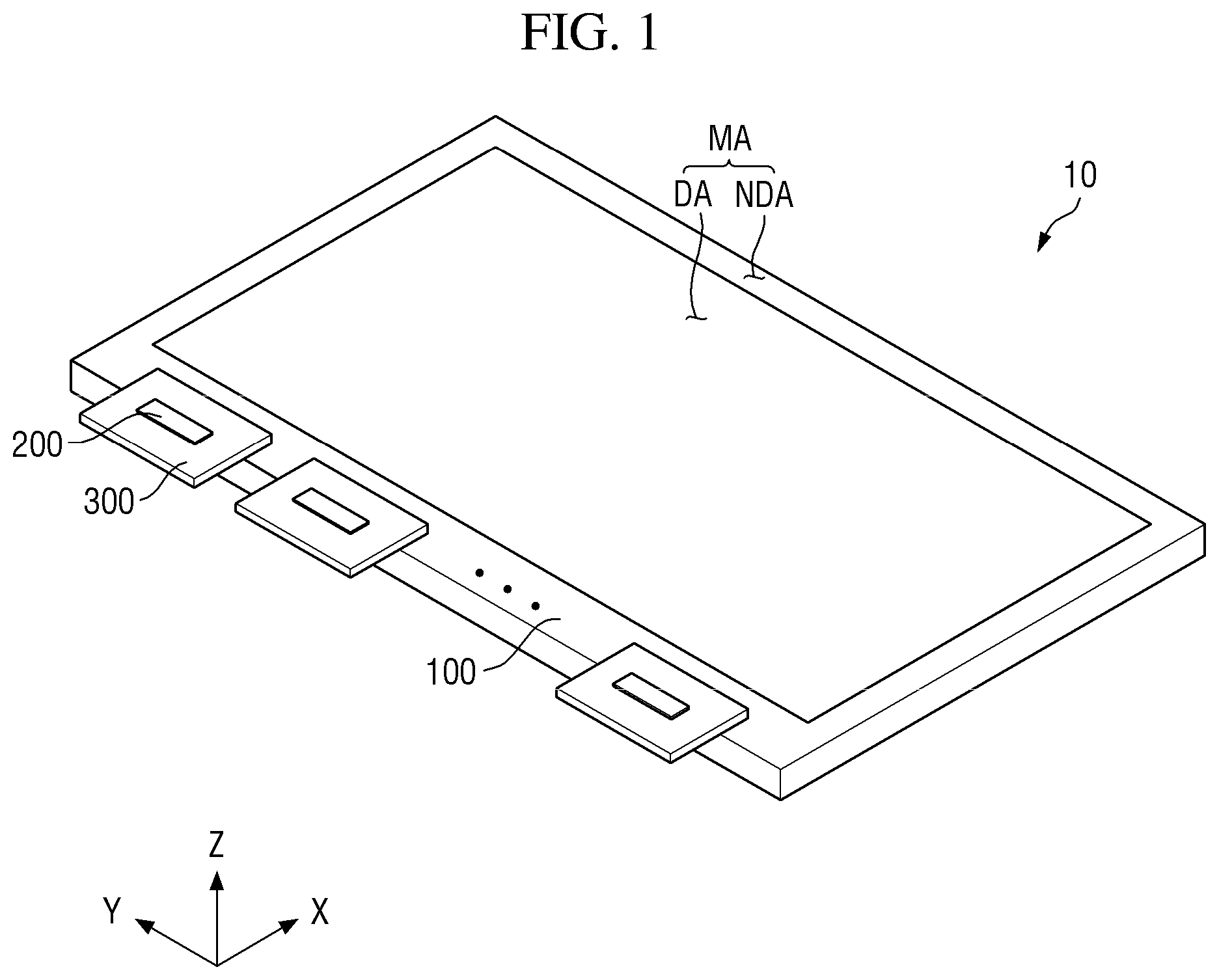 Patent US12324322 — Method for manufacturing display device including second interlayer insulating layer overlapping active layer of driving transistor and not overlapping active layer of switching transistor — Figure 1