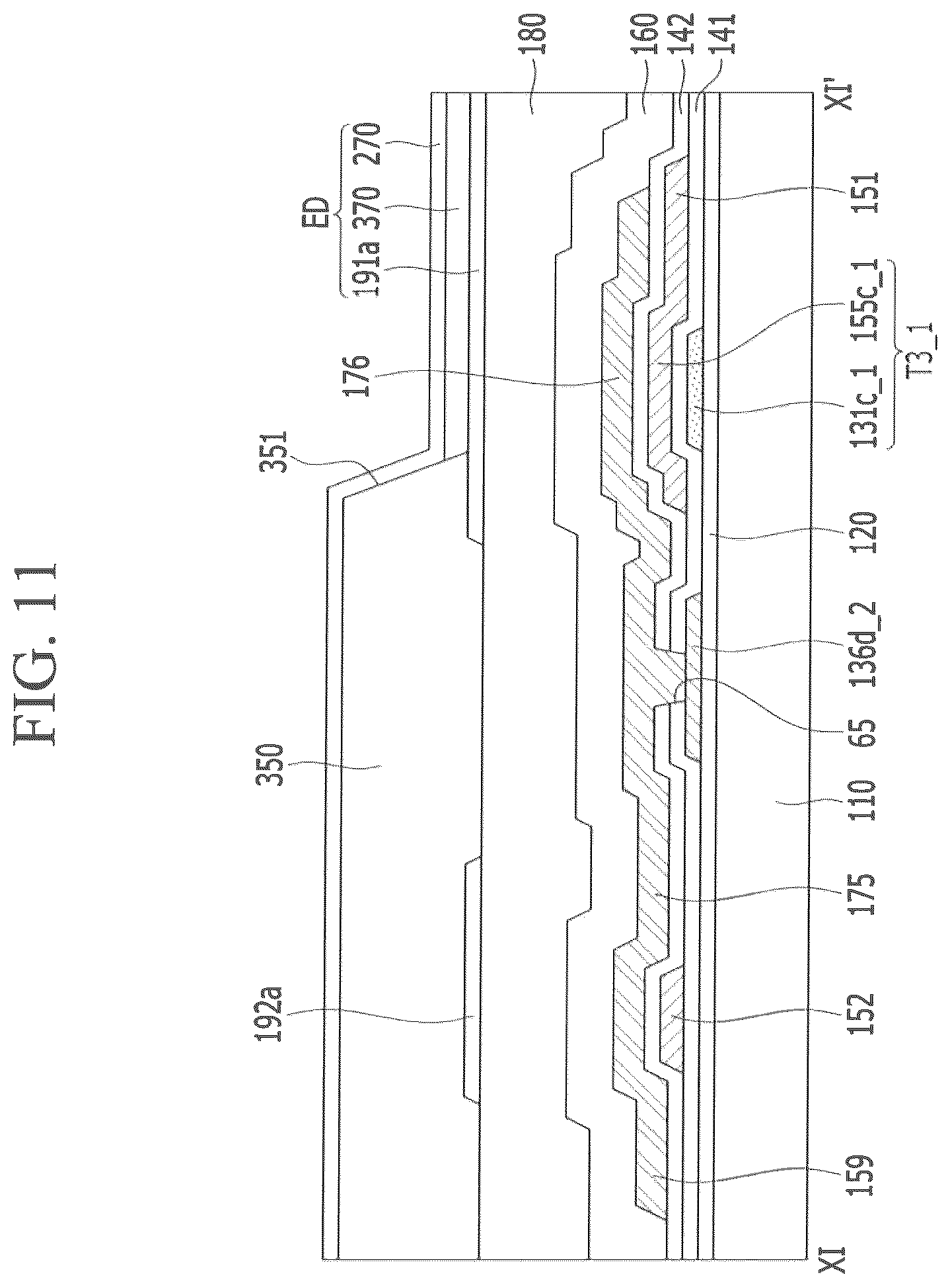 Patent US12324324 Figure 11 – Display device having an emission layer