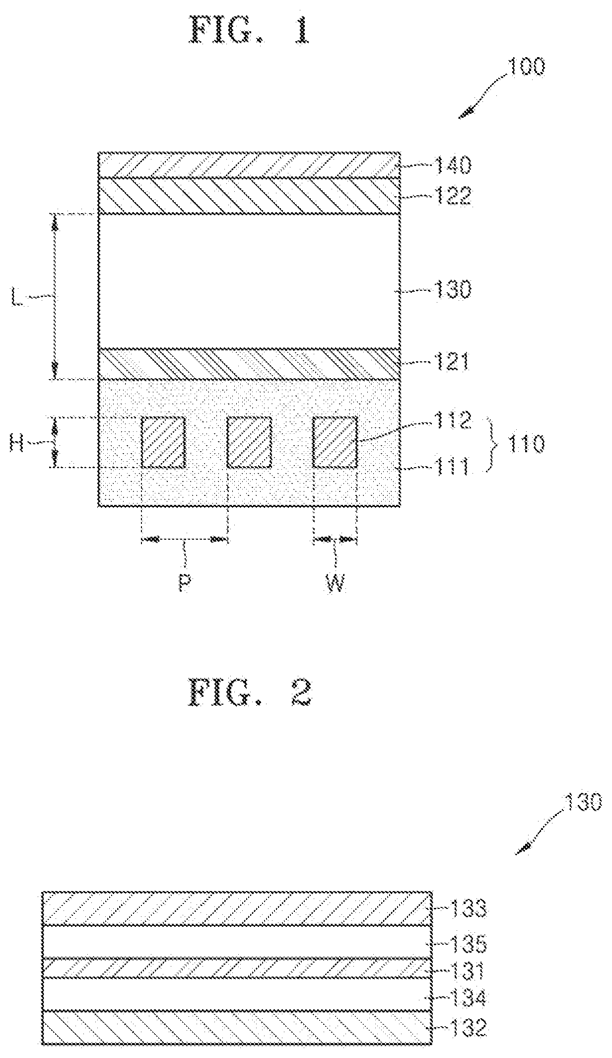 Patent US12324344 Figure 1 – Light-emitting device including nanostructures and display apparatus including the same