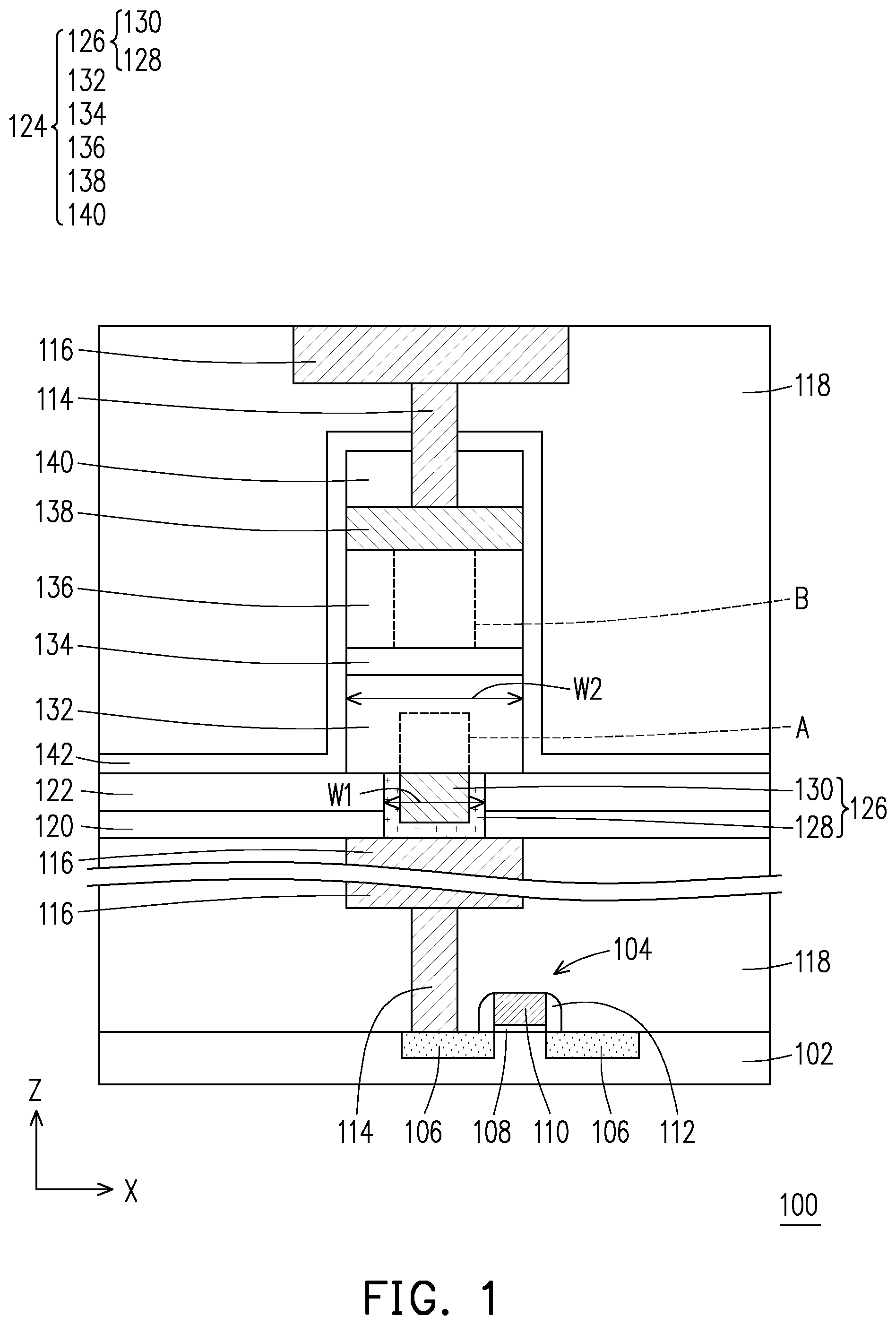 Patent US12324364 — Memory device and operating method thereof — Figure 1