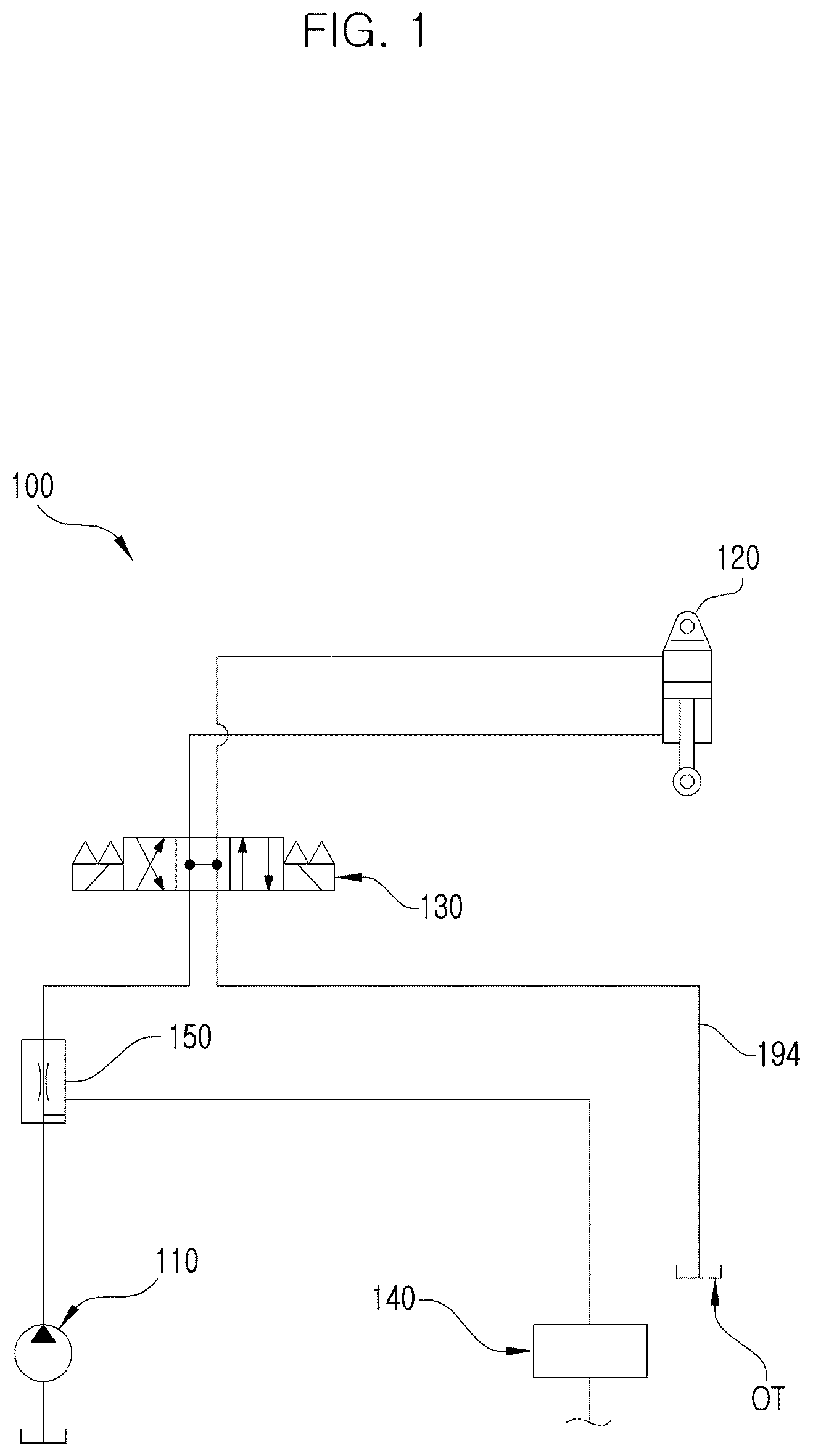Patent US12324366 Figure 1 – Hydraulic circuit for agricultural tractor