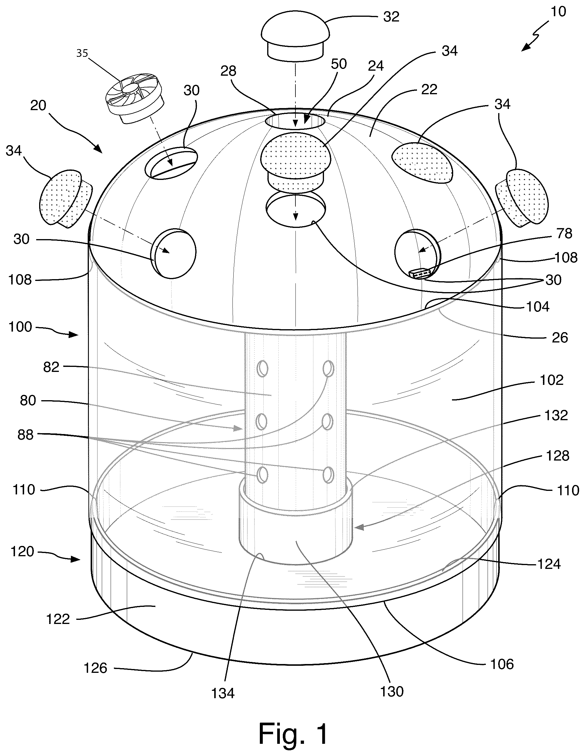 Patent US12324377 — Mushroom grow assembly — Figure 1