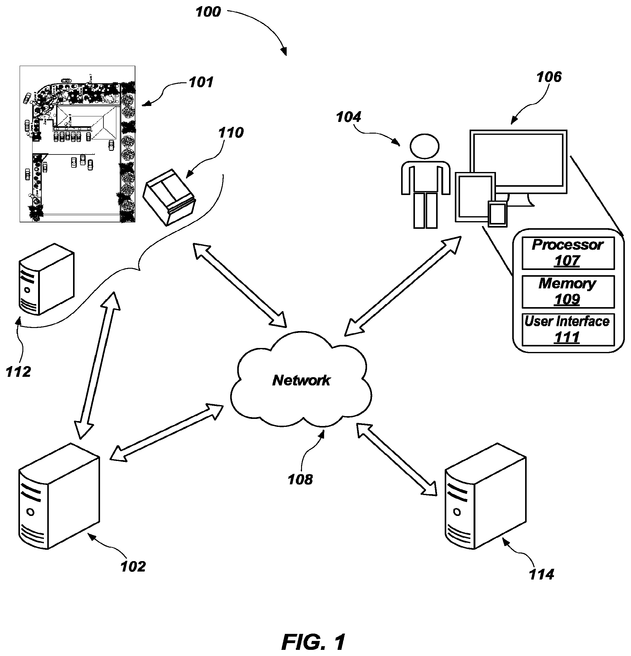 Patent US12324381 — Irrigation system map integration — Figure 1
