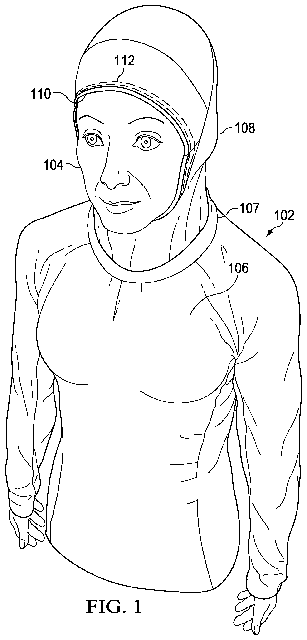 Patent US12324464 — Activewear garment — Figure 1