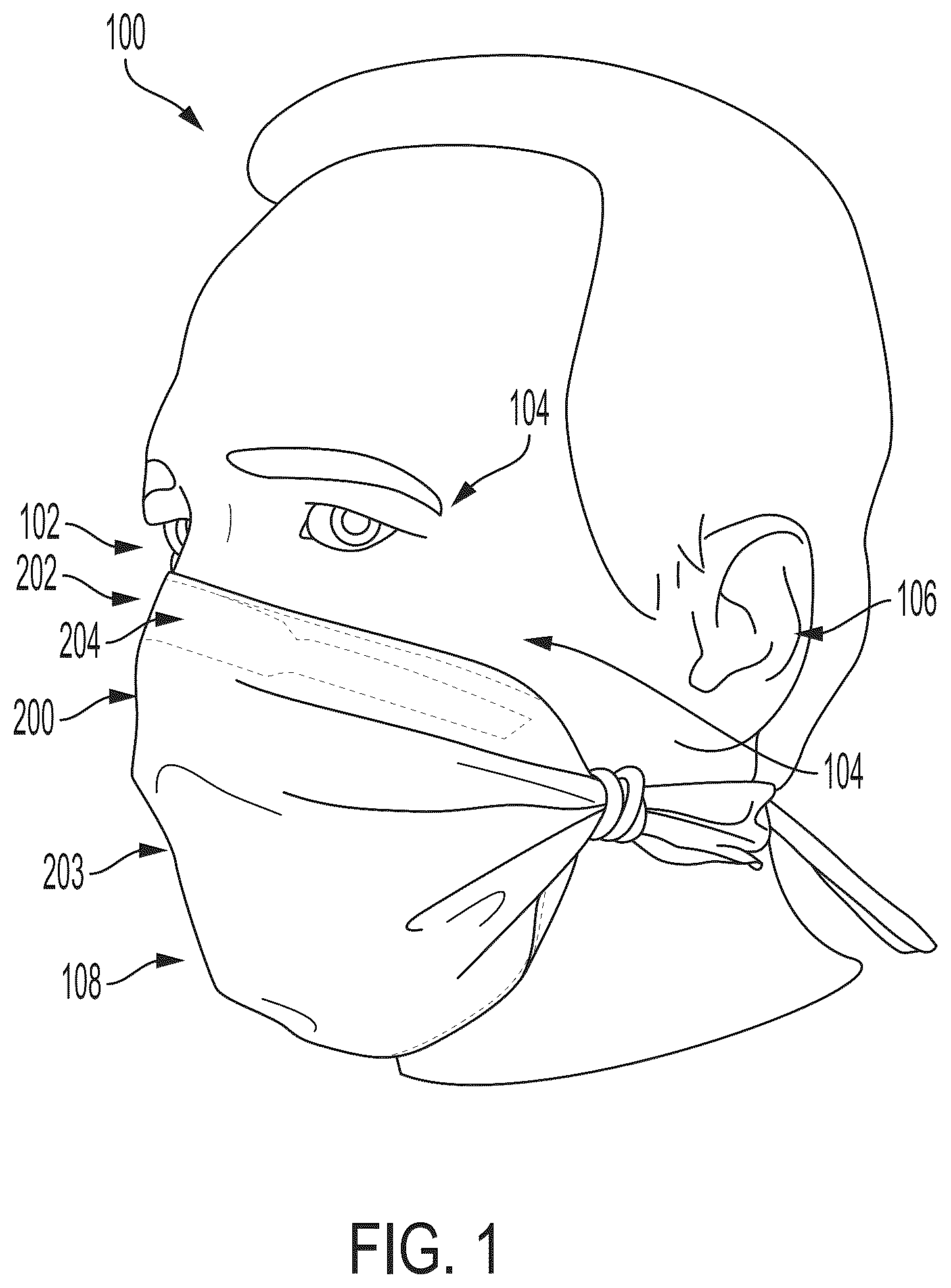 Patent US12324466 Figure 1 – Protective masks and methods of manufacture