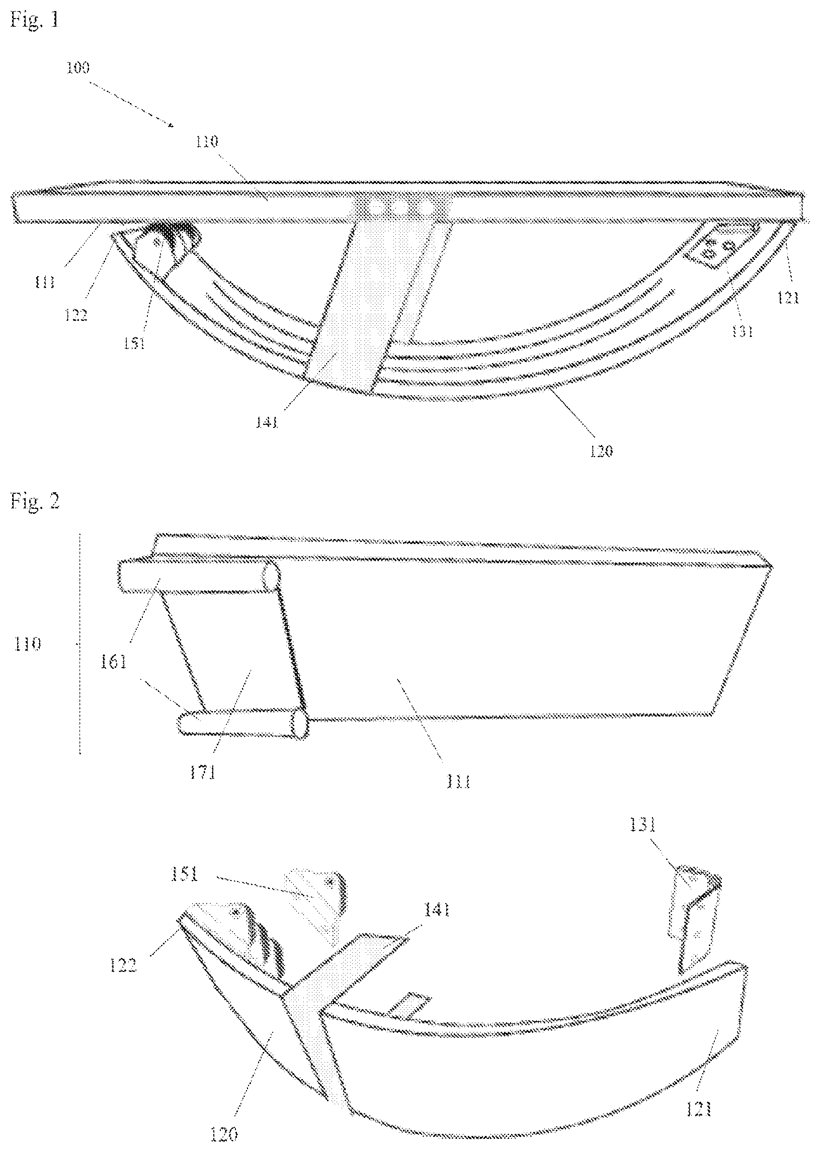 Patent US12324478 — Translatable damping system for item, with leaf spring — Figure 1