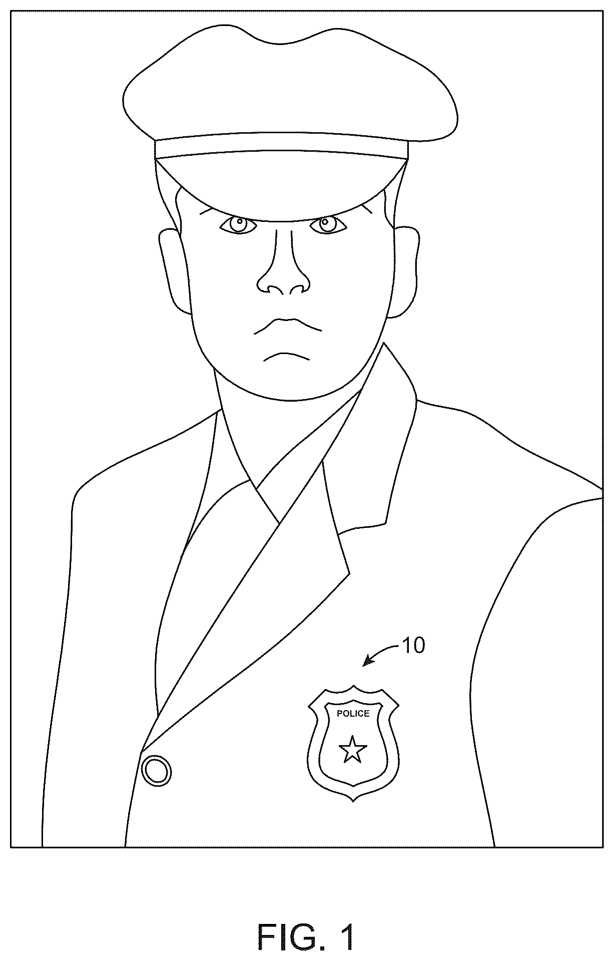 Patent US12324490 — Uniform badge attachment device — Figure 1