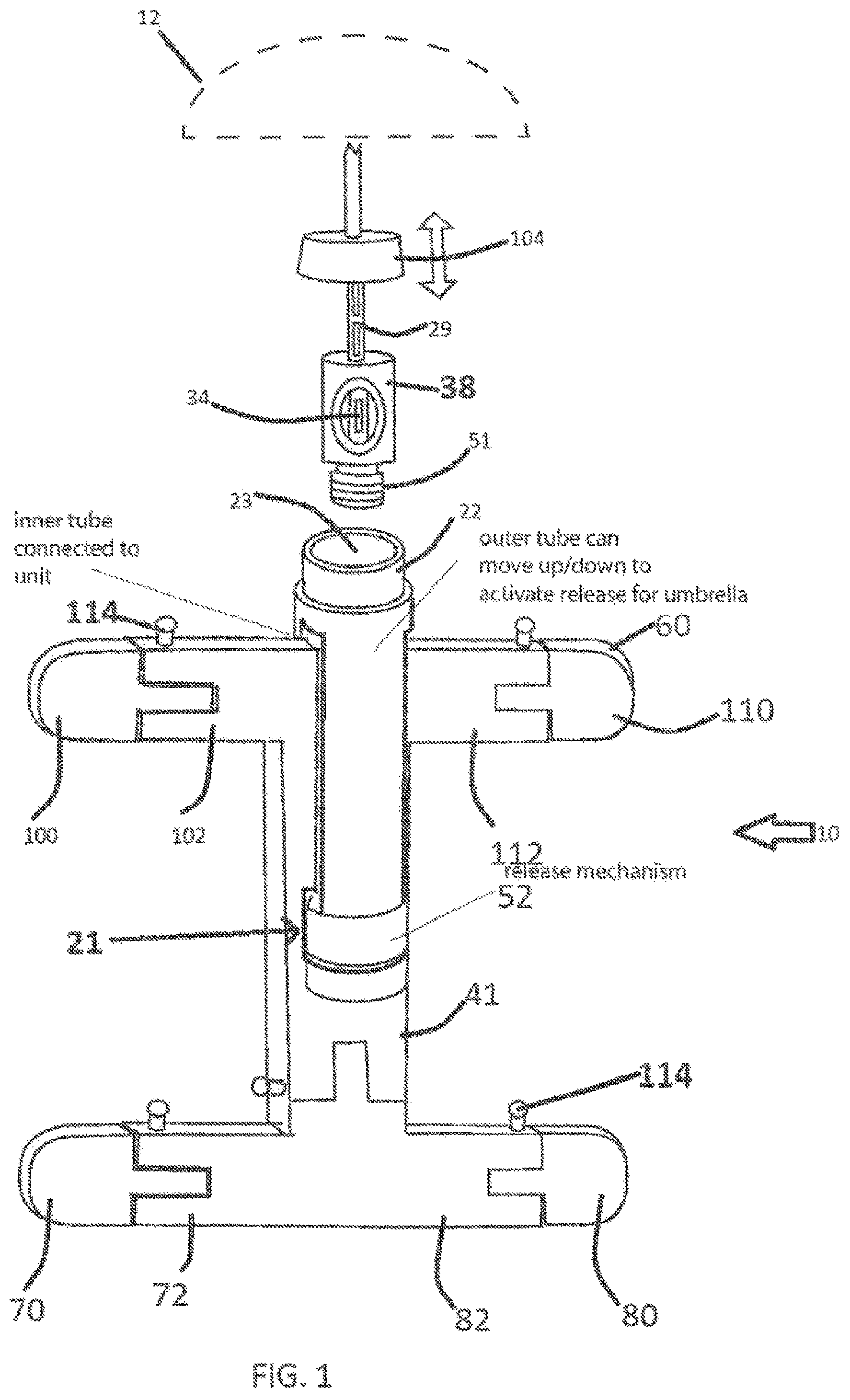 Patent US12324491 — Universal pack-a-rella anchoring support — Figure 1