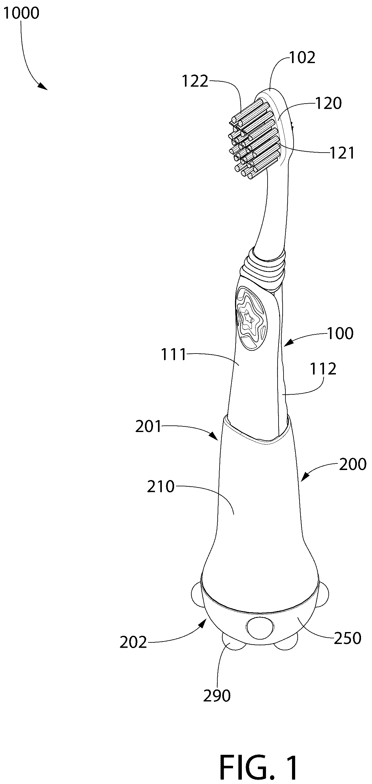 Patent US12324504 — Oral care system with a tracking attachment and method of assembling the same — Figure 1