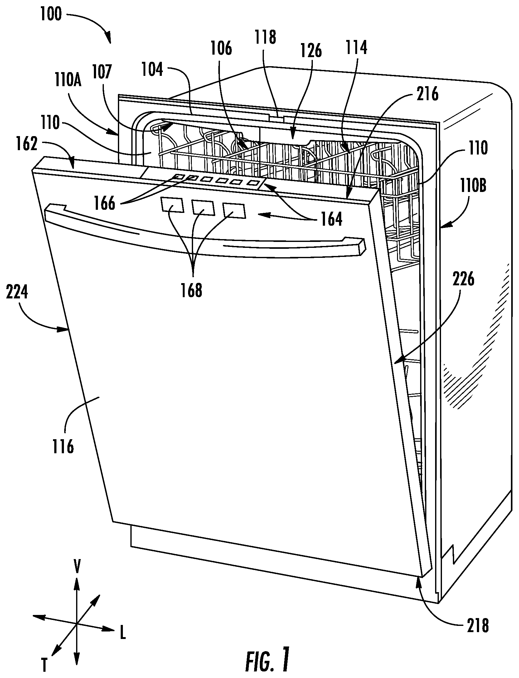 Patent US12324552 — Dishwashing appliance and methods of operation for future cycle protection — Figure 1