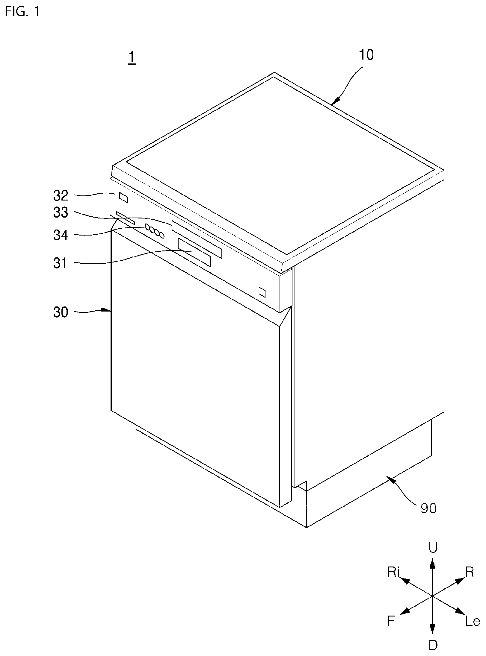 Patent US12324553 — Dishwasher — Figure 1
